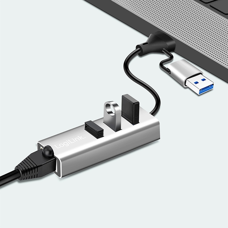 LOGILINK USB3.2 Hub UA0440 4-Port silber