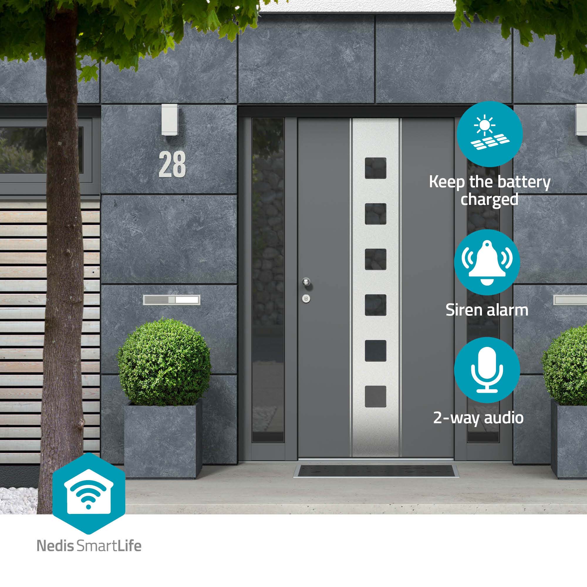 NEDIS Überwachungskamera SmartLife, WIFICBO50WT, Außen, Wi-Fi, weiß