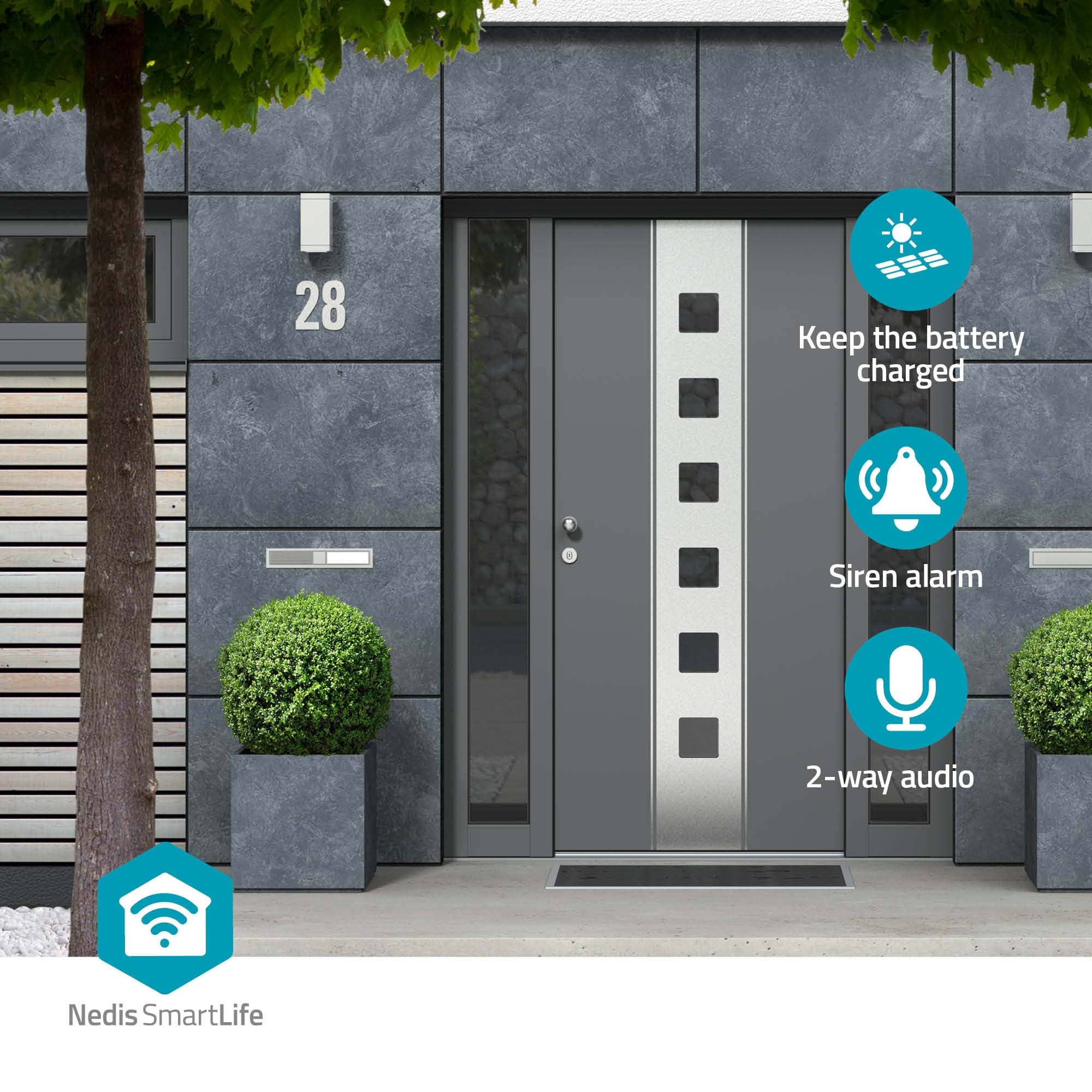 NEDIS Überwachungskamera SmartLife, WIFICBO50WT, Außen, Wi-Fi, weiß