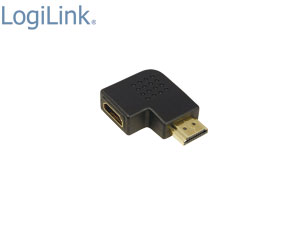 HDMI-Adapter, 90° gewinkelt, flach, schwarz, vergoldete Kontakte