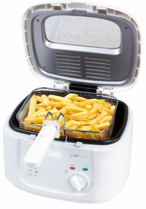 CLATRONIC Fritteuse 2,5L (Öl) FR 3771, antihaftbeschichtet, Cool Toch, 1800W, weiß CLATRONIC Fritteuse 2,5L (Öl) FR 3771, antihaftbeschichtet, Cool Toch, 1800W, weiß