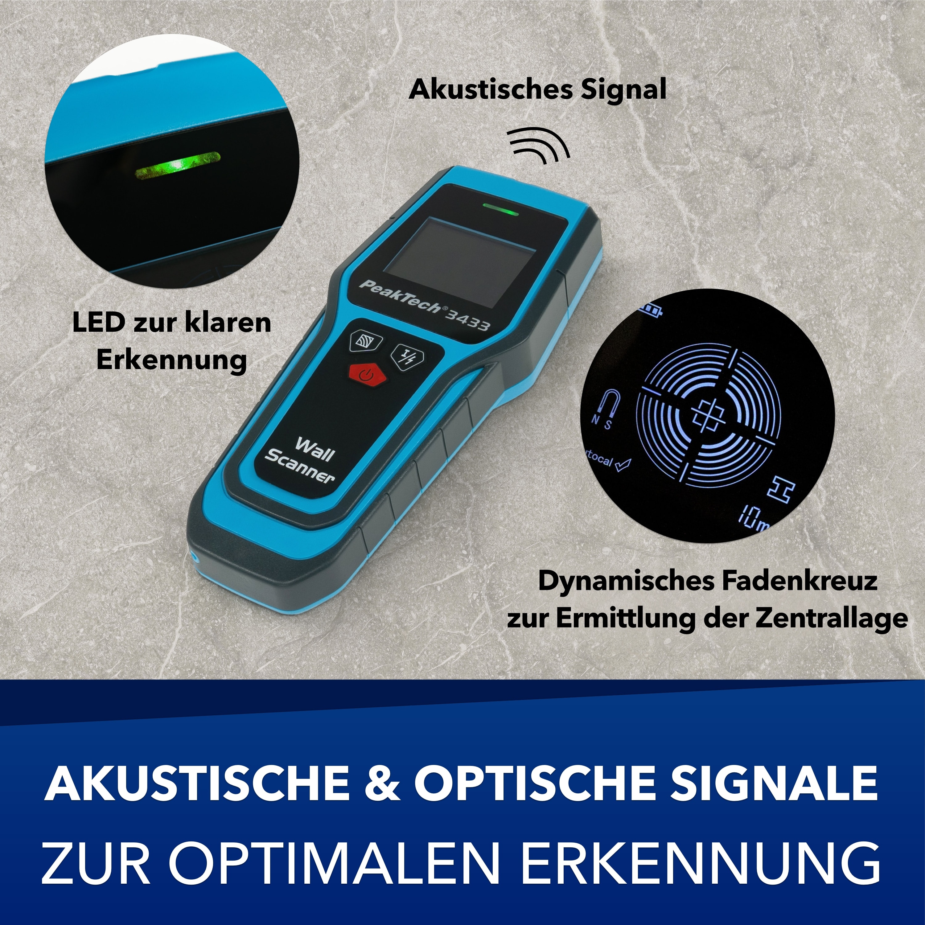 PEAKTECH Digitaler Wandscanner, P 3433