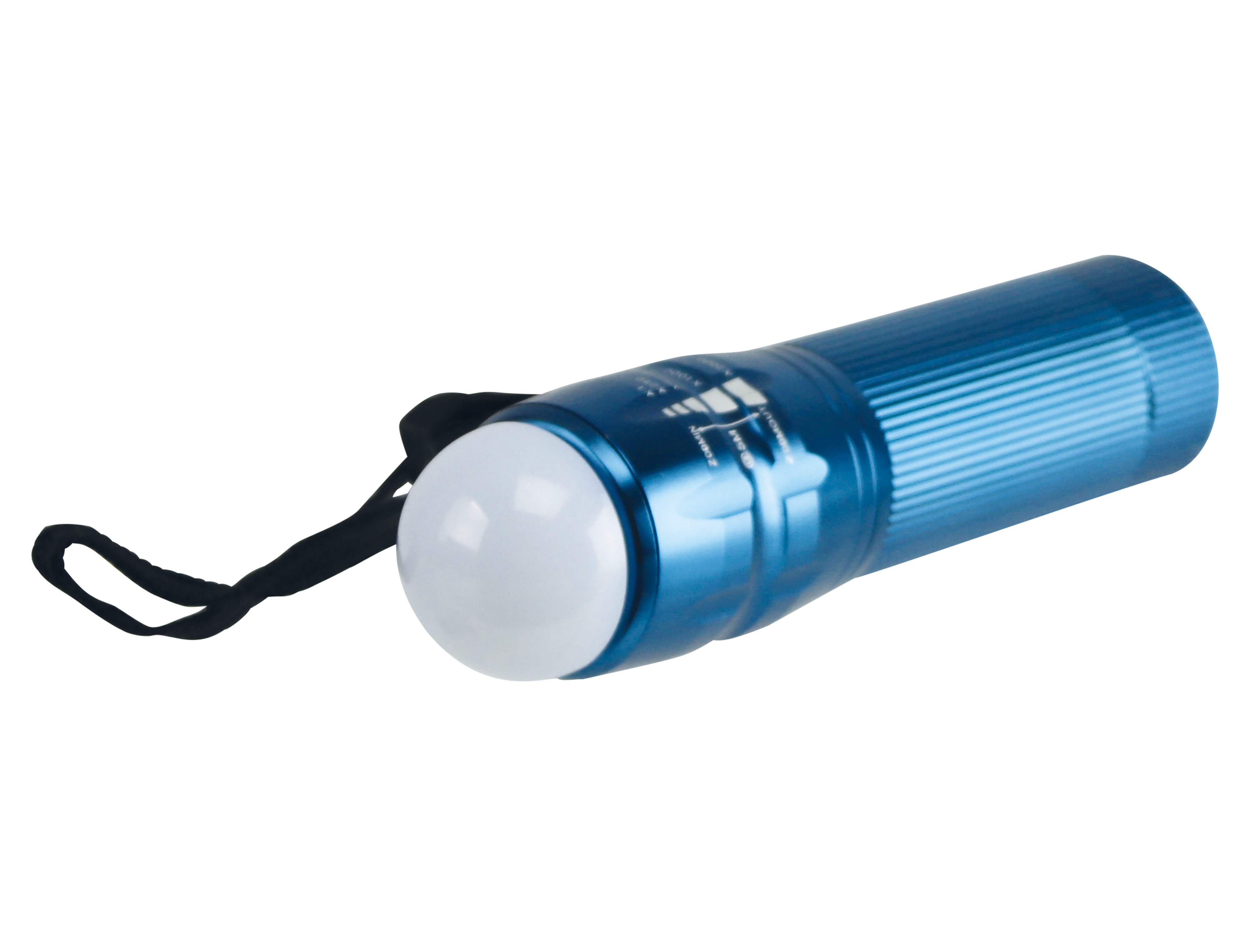 LED-Taschenlampe, Alu, 5 W OSRAM LED, blau, 4xMicro