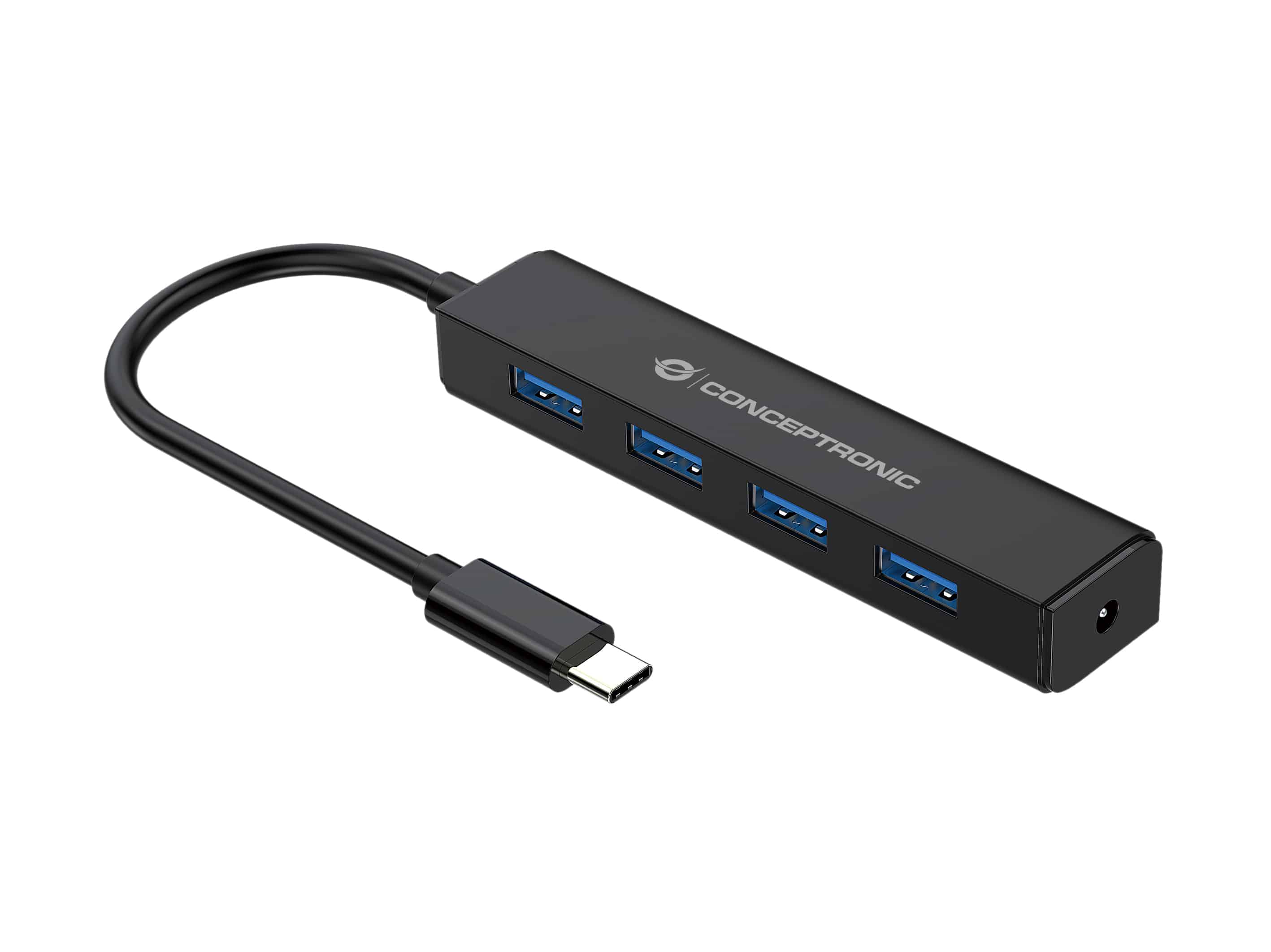 CONCEPTRONIC USB-Hub 4-Port 3.1/C zu 4 x 3.0, schwarz