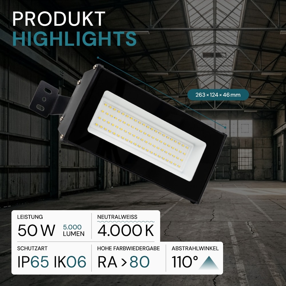 LUXULA LED-Hallenleuchte LX500140, HighBay, linear, 50W, 5000lm, 4000K