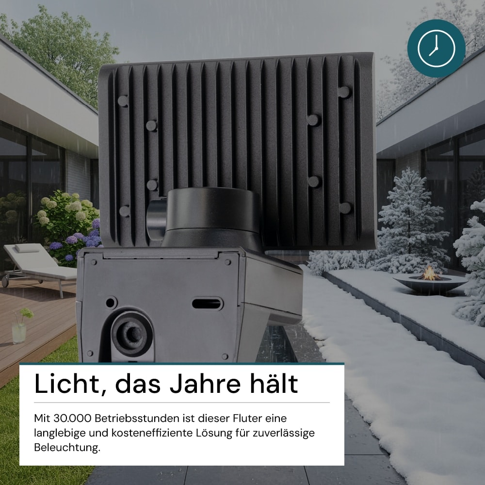 LUXULA LED-Fluter LX400191, 20 W, 2100 lm, 4000 K, schwarz