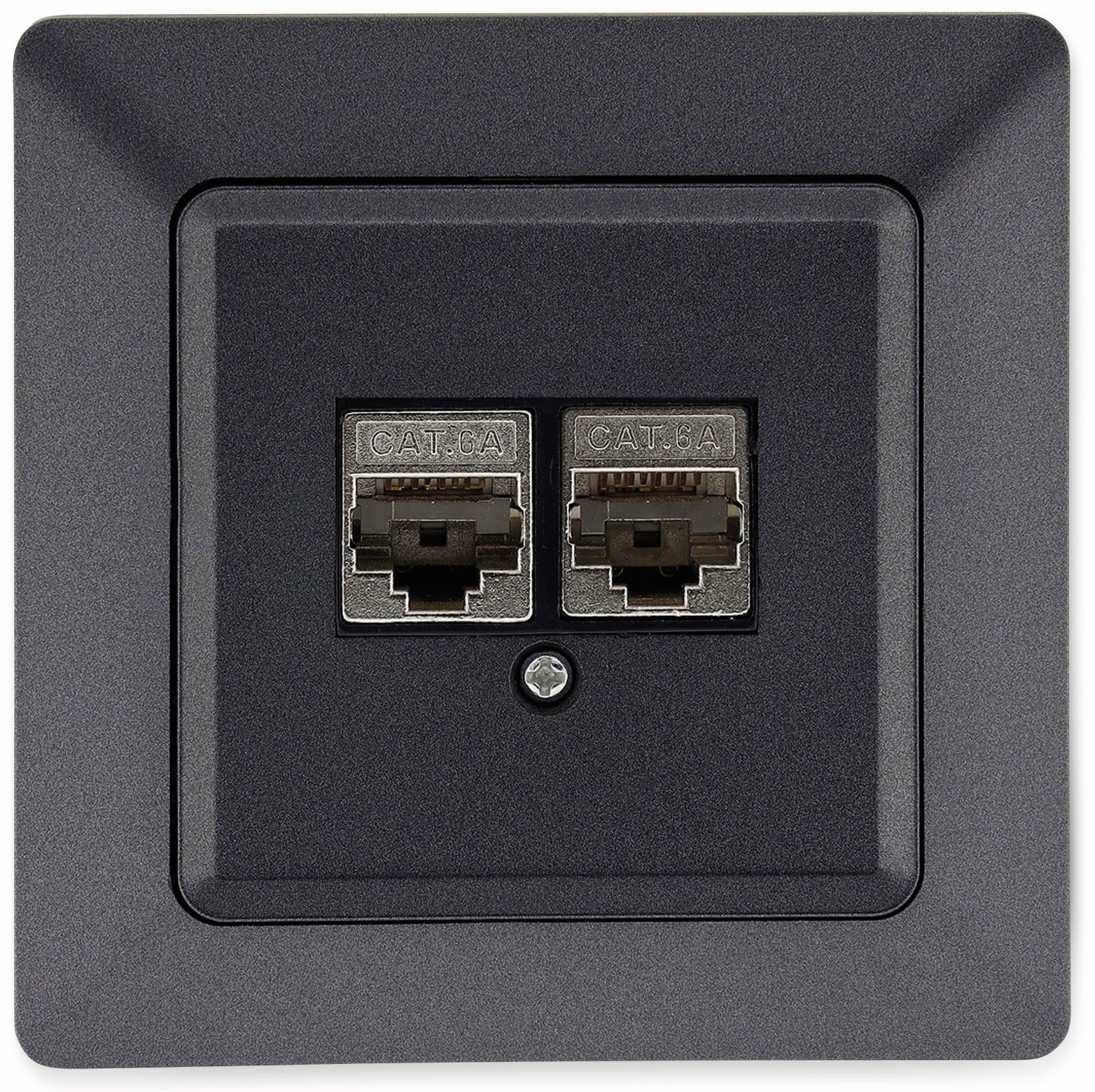 MILOS Netzwerkdose 23046, 2x CAT6, anthrazit