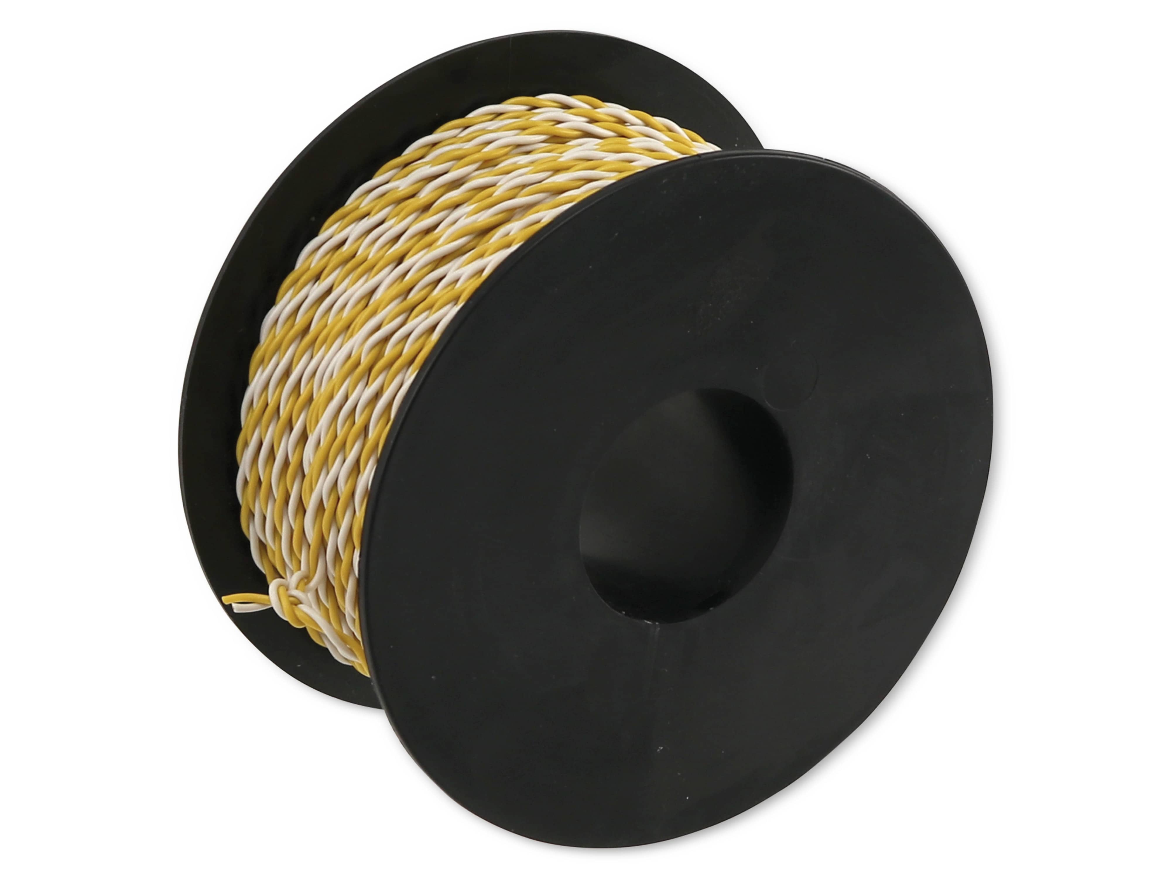 RAUTRONIC Litze, 2x0,14, 50m Spule, weiß/gelb