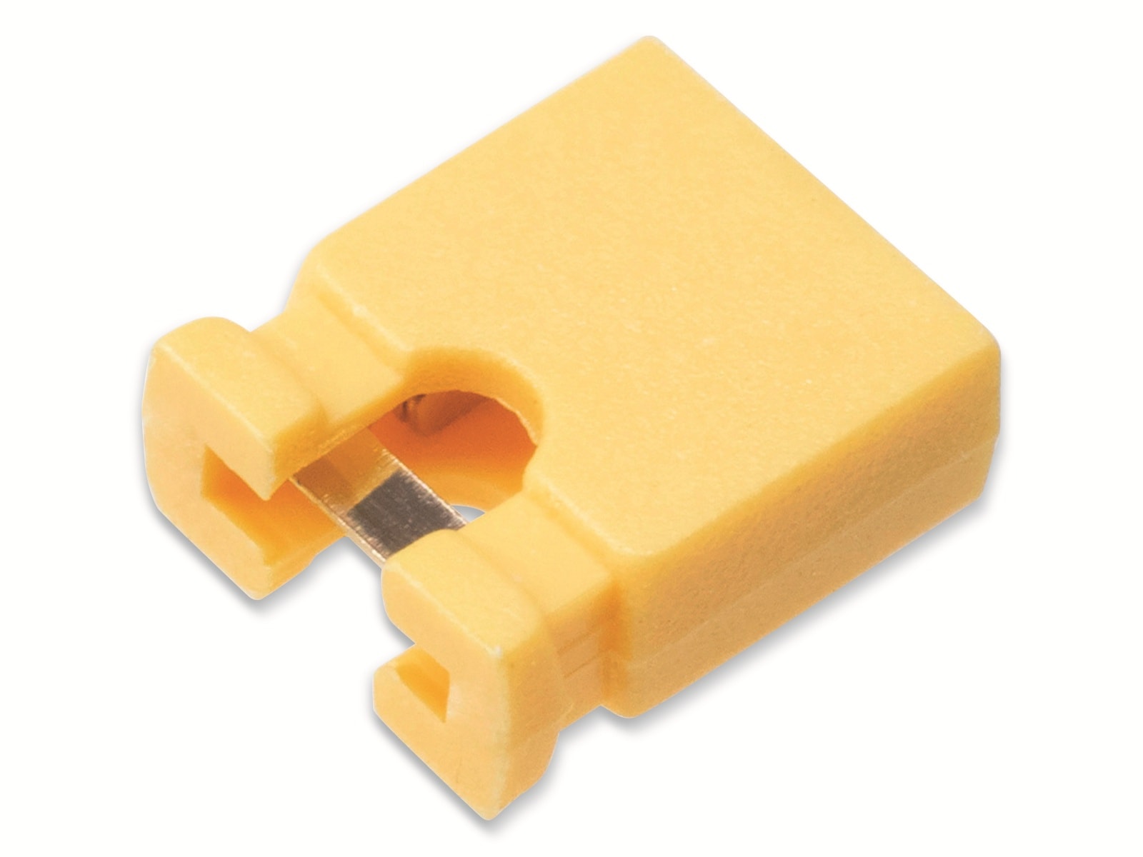 Kurzschlussbrücke / Jumper, gelb, 2,54 mm, oben offen, 2 Pol