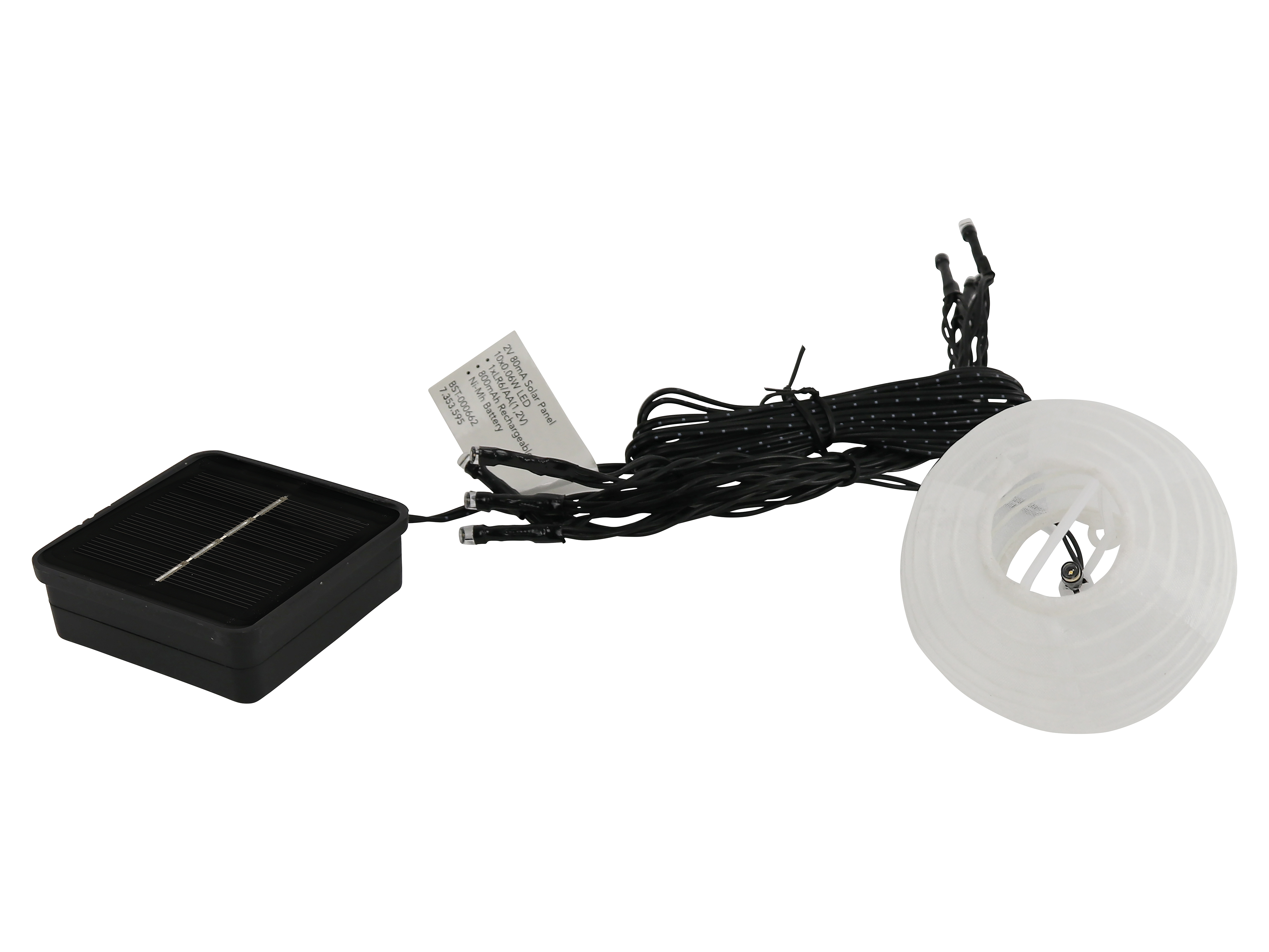 LED-Solarlichterkette, 10 Laternen, weiß