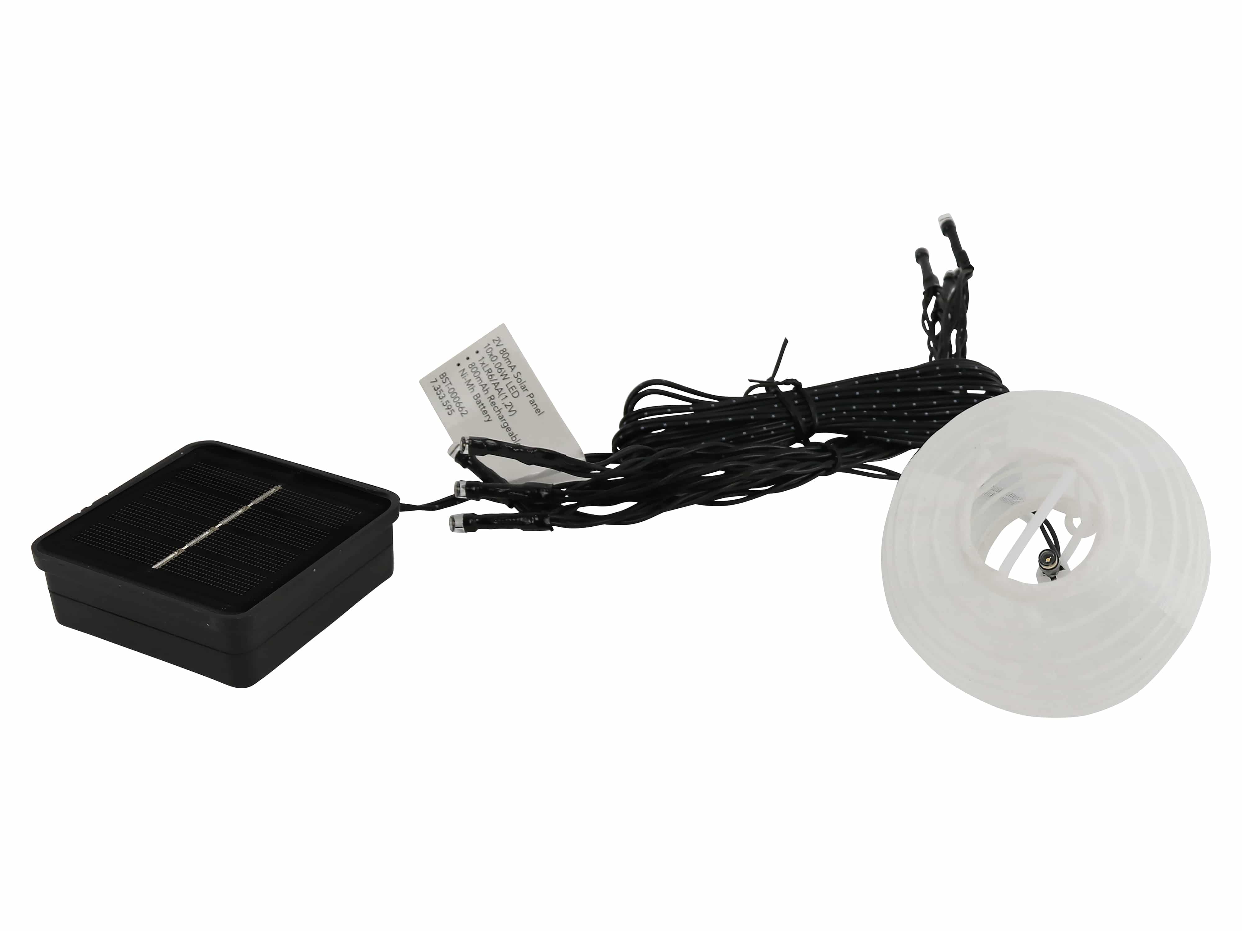 LED-Solarlichterkette, 10 Laternen, weiß