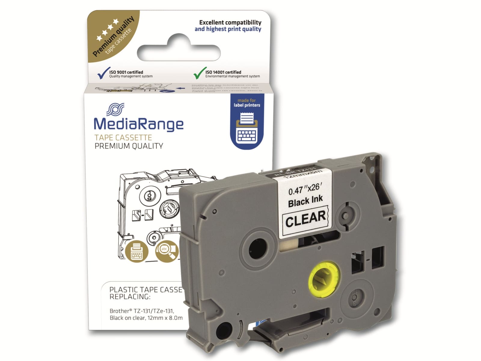 MEDIARANGE Schriftband MRBTZ131, ersetzt Brother TZ-131/TZe-131 MEDIARANGE Schriftband MRBTZ131, ersetzt Brother TZ-131/TZe-131