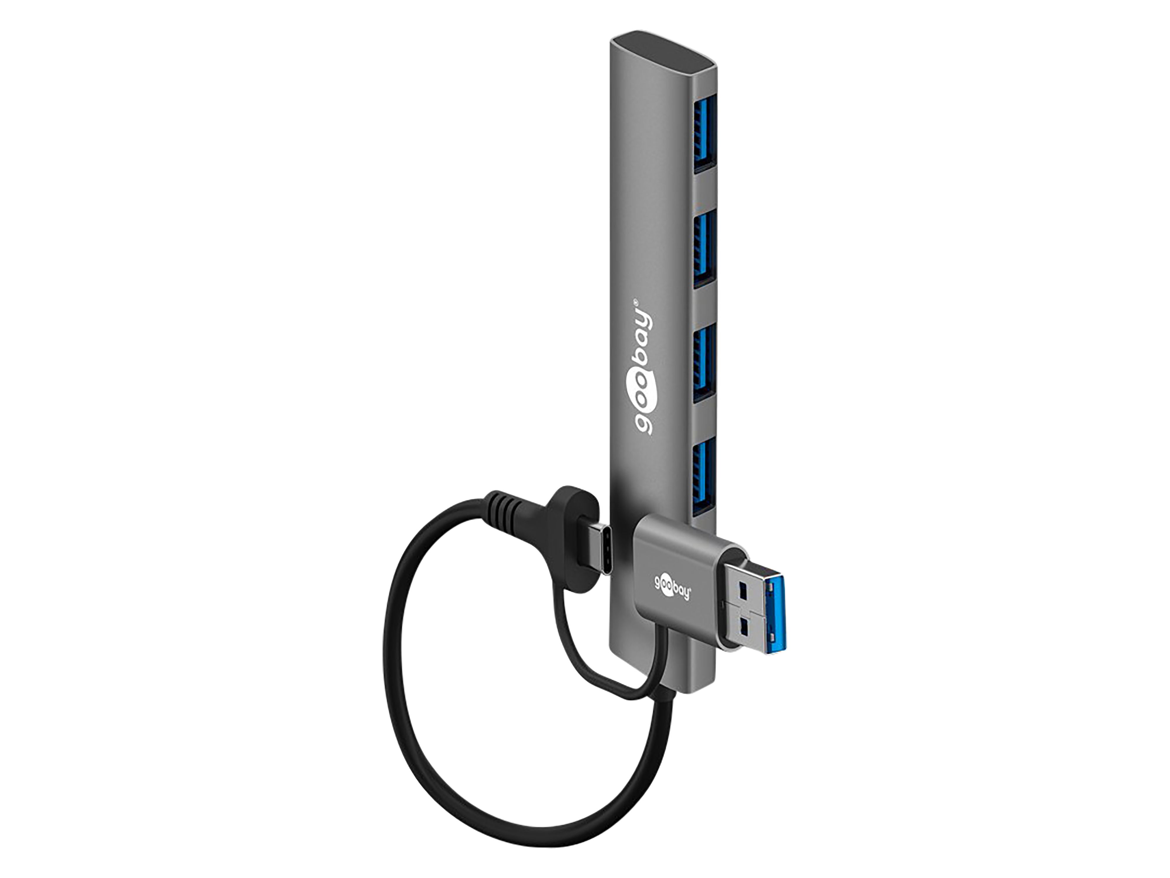 GOOBAY USB3.2 Hub 79149 Slim 4 Port USB-A/USB-C auf USB-A 5 Gbit/s