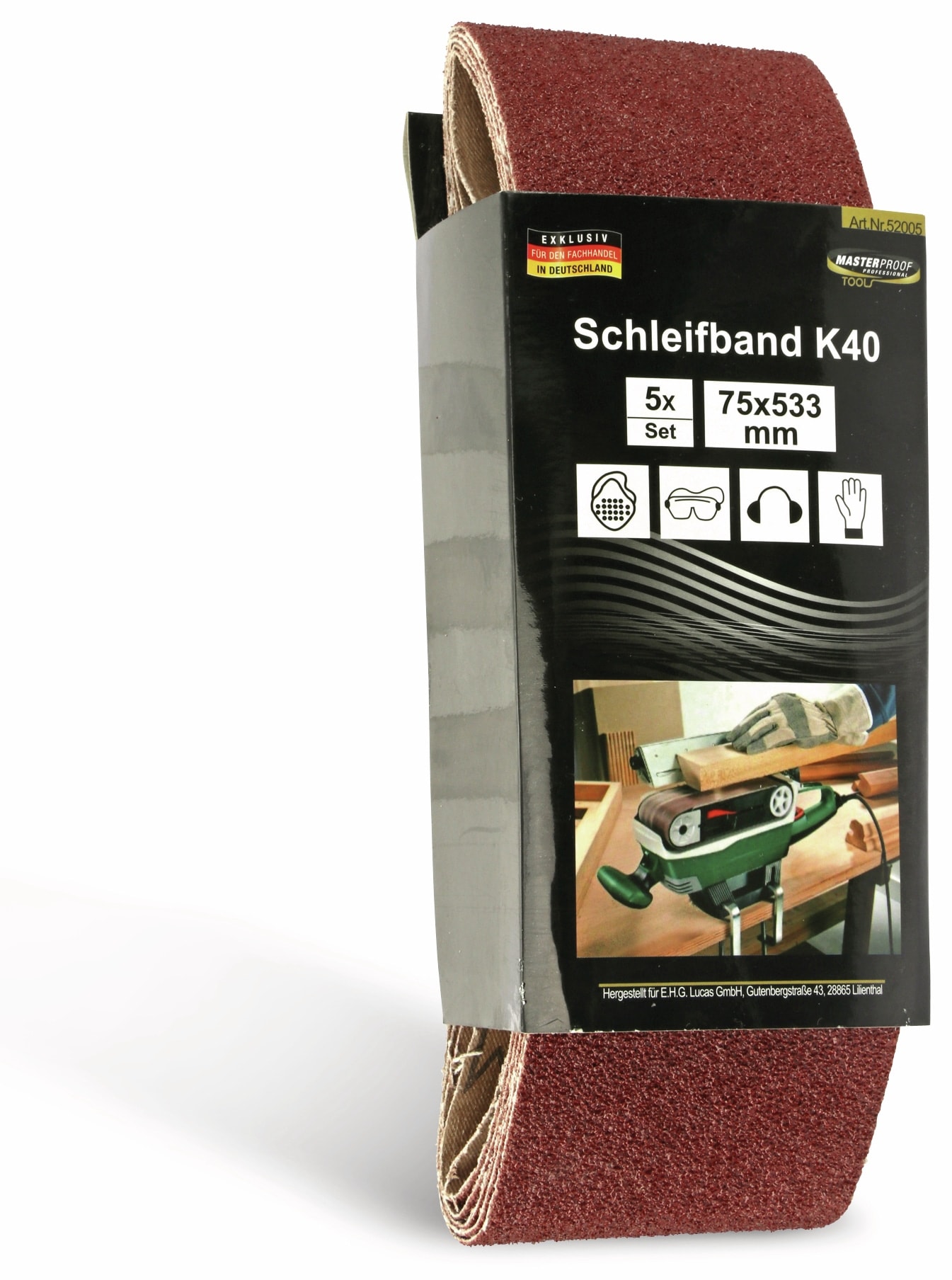 Schleifpapier für Bandschleifer, 5 Stück, K40 Schleifpapier für Bandschleifer, 5 Stück, K40
