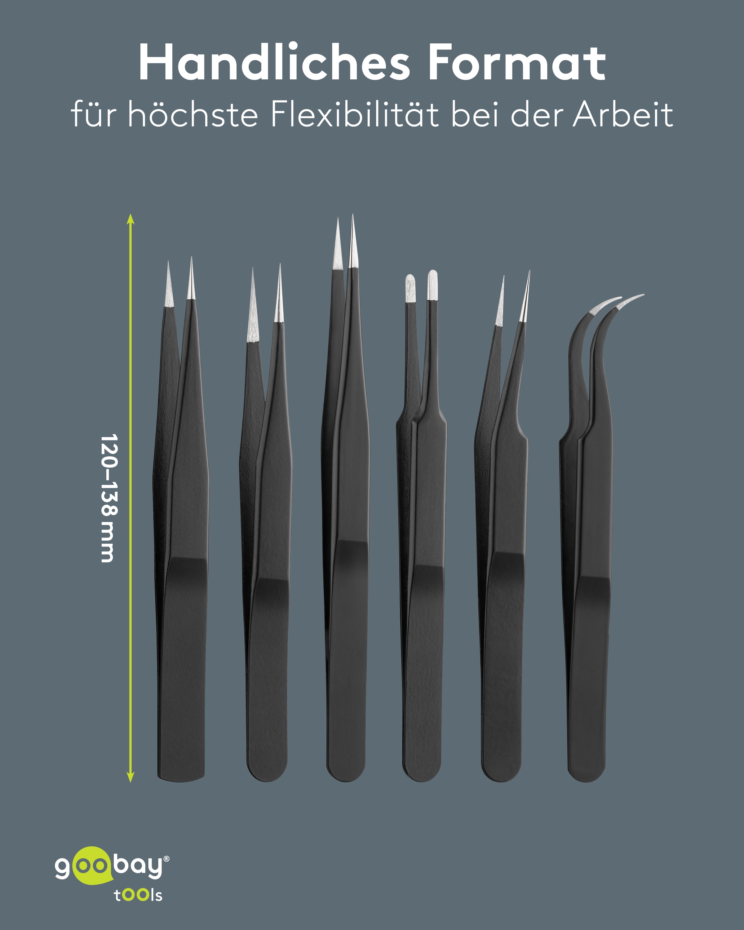 GOOBAY TOOLS Pinzetten-Set, 41256, 6-teilig