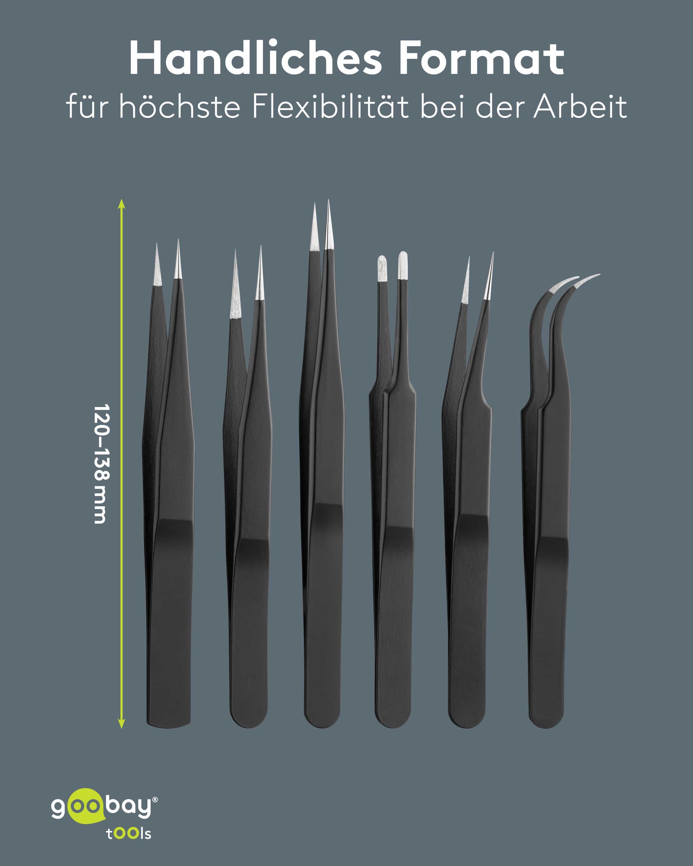 GOOBAY TOOLS Pinzetten-Set, 41256, 6-teilig