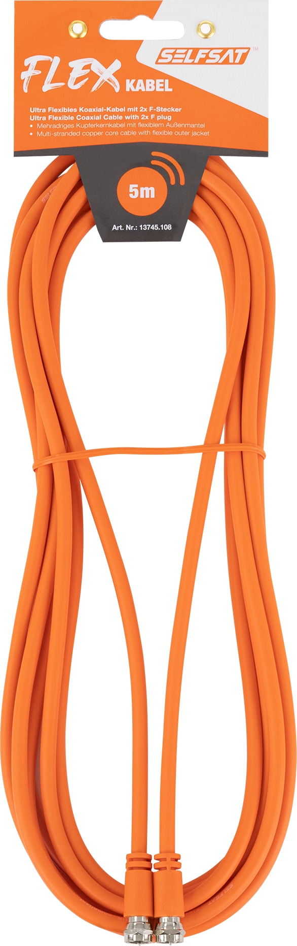 SELFSAT Antennenanschlusskabel Flex 5 m, orange