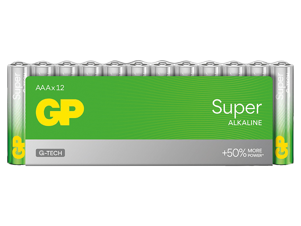 GP AAA-Batterie Alkaline Super, 1,5V, 12 Stück