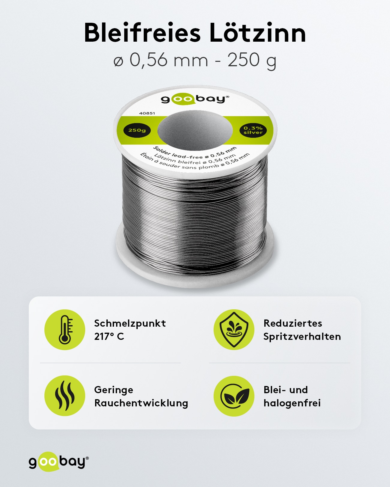 GOOBAY Lötzinn Essential, 250 g, Ø 0,56 mm