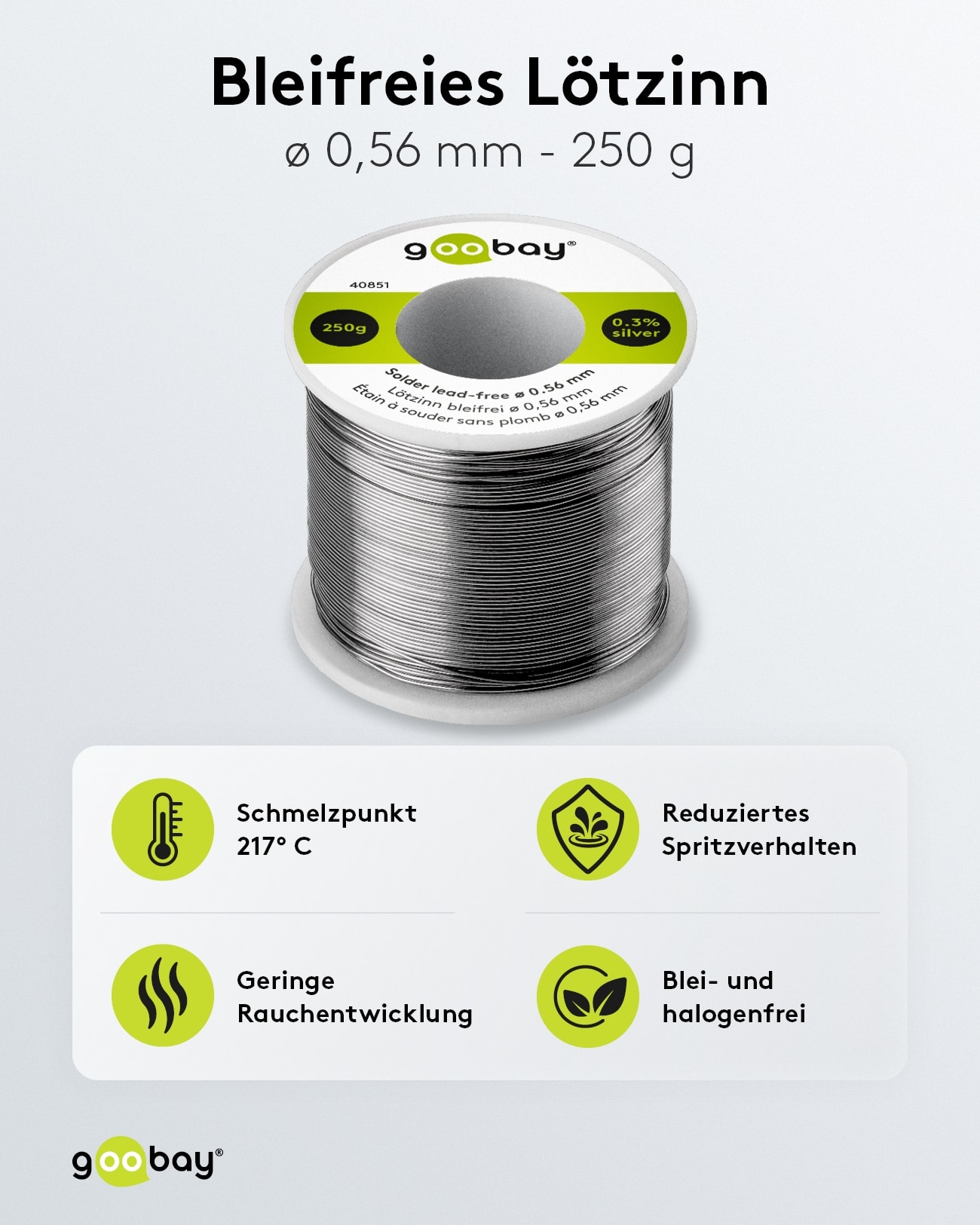 GOOBAY Lötzinn Essential, 250 g, Ø 0,56 mm GOOBAY Lötzinn Essential, 250 g, Ø 0,56 mm
