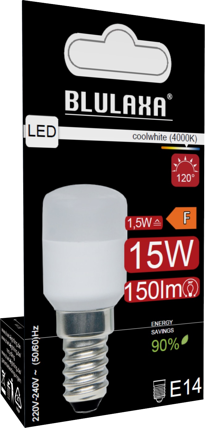BLULAXA LED-Kühlschranklampe 49174, E14, EEK: F, 1,5 W, 150 lm, 4000 K