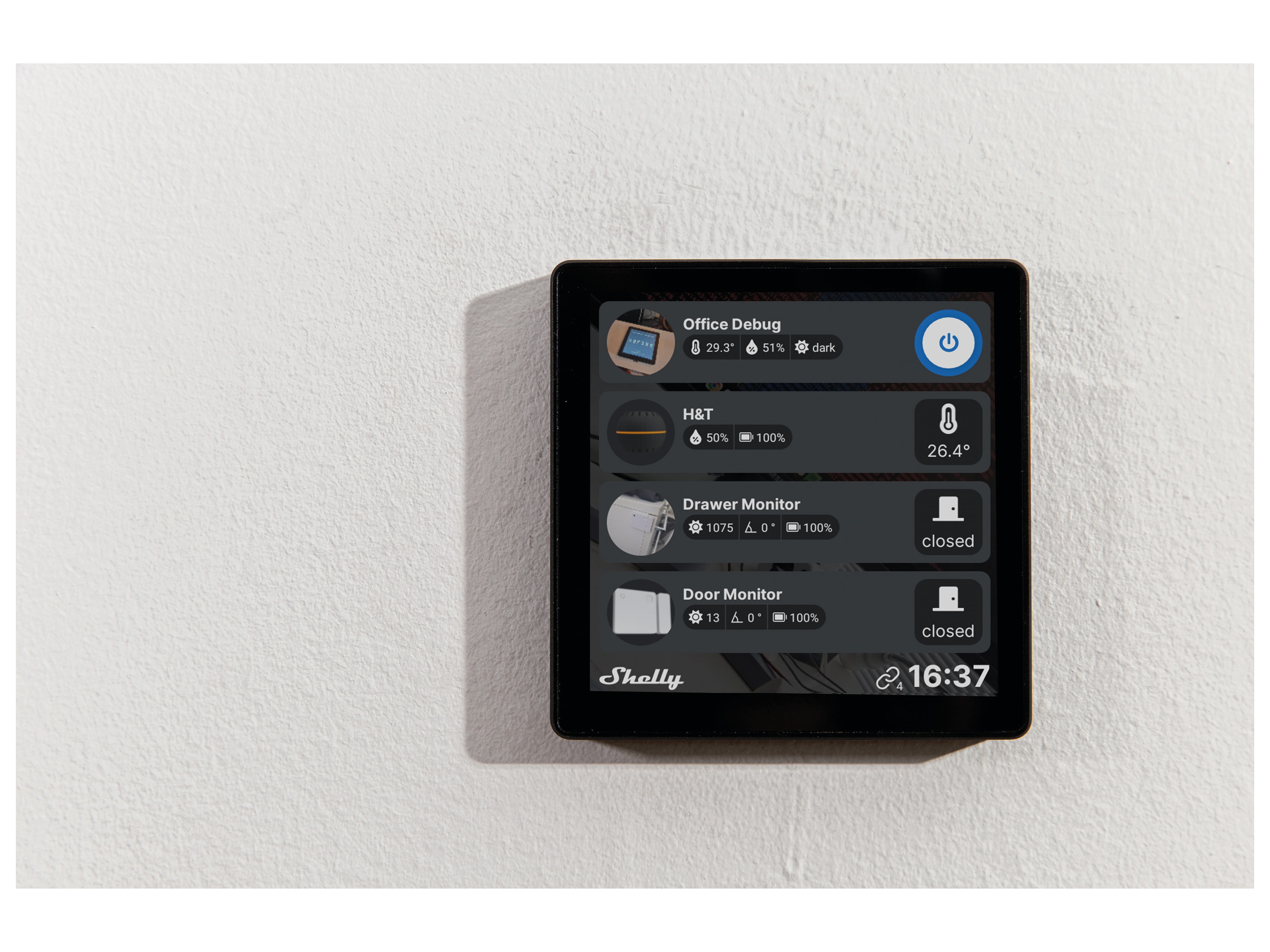 SHELLY WLAN-Schaltaktor Wall Display, Android, UP, schwarz SHELLY WLAN-Schaltaktor Wall Display, Android, UP, schwarz