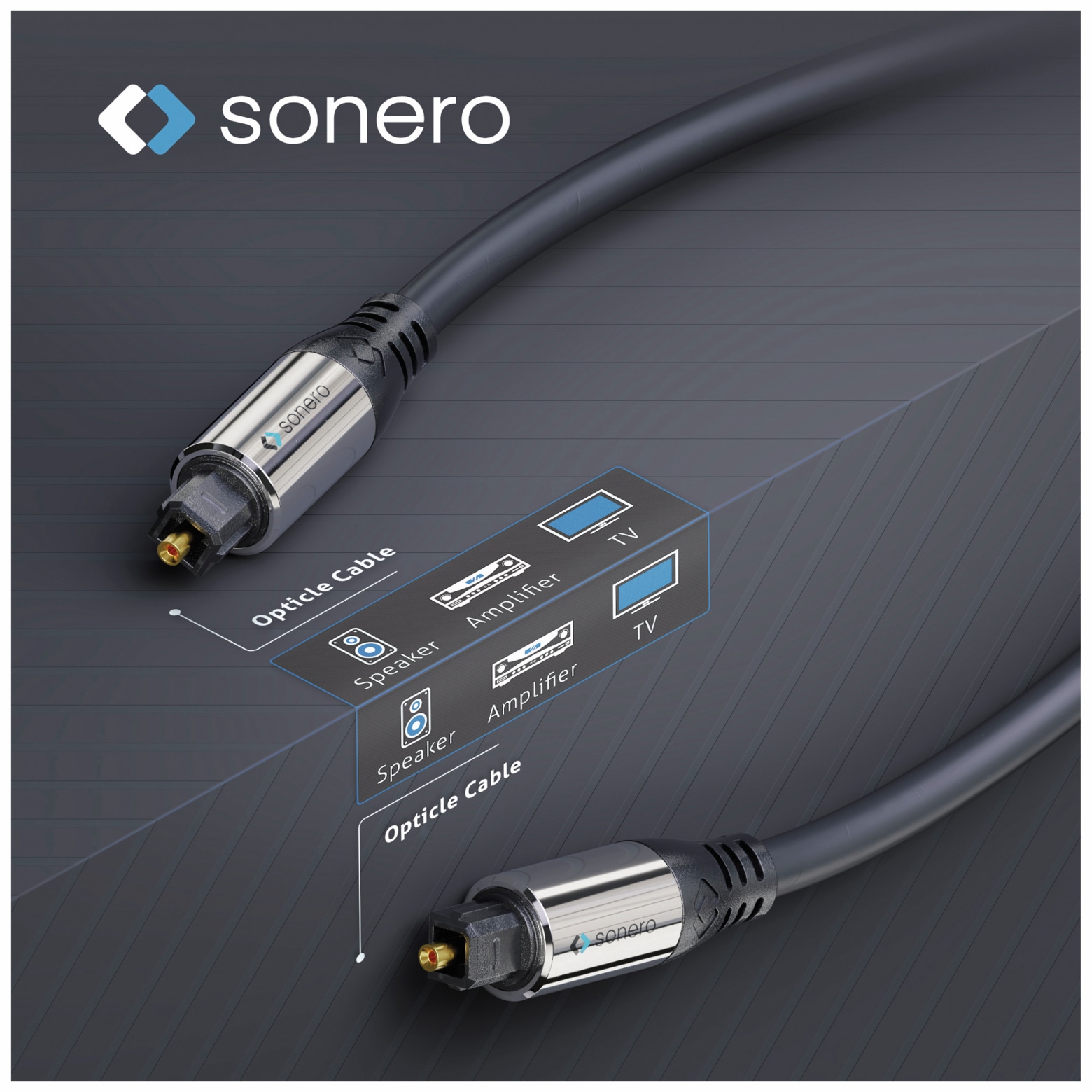 SONERO Lichtleiter-Kabel, 1,5 m, schwarz