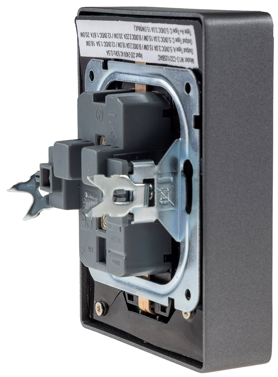 MILOS Schutzkontakt-Steckdose 23718, 2-fach, 2in1, 16A/250V, UP, anthrazit