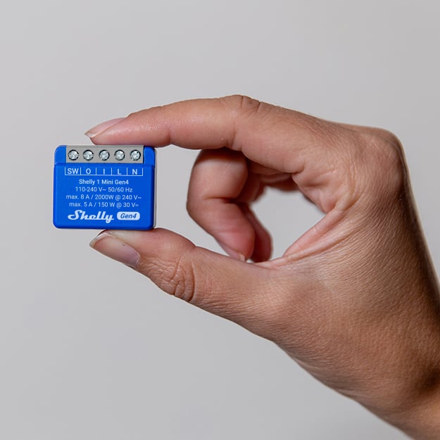 SHELLY Relais 1 Mini Gen4, 8 A, WLAN, Bluetooth, blau