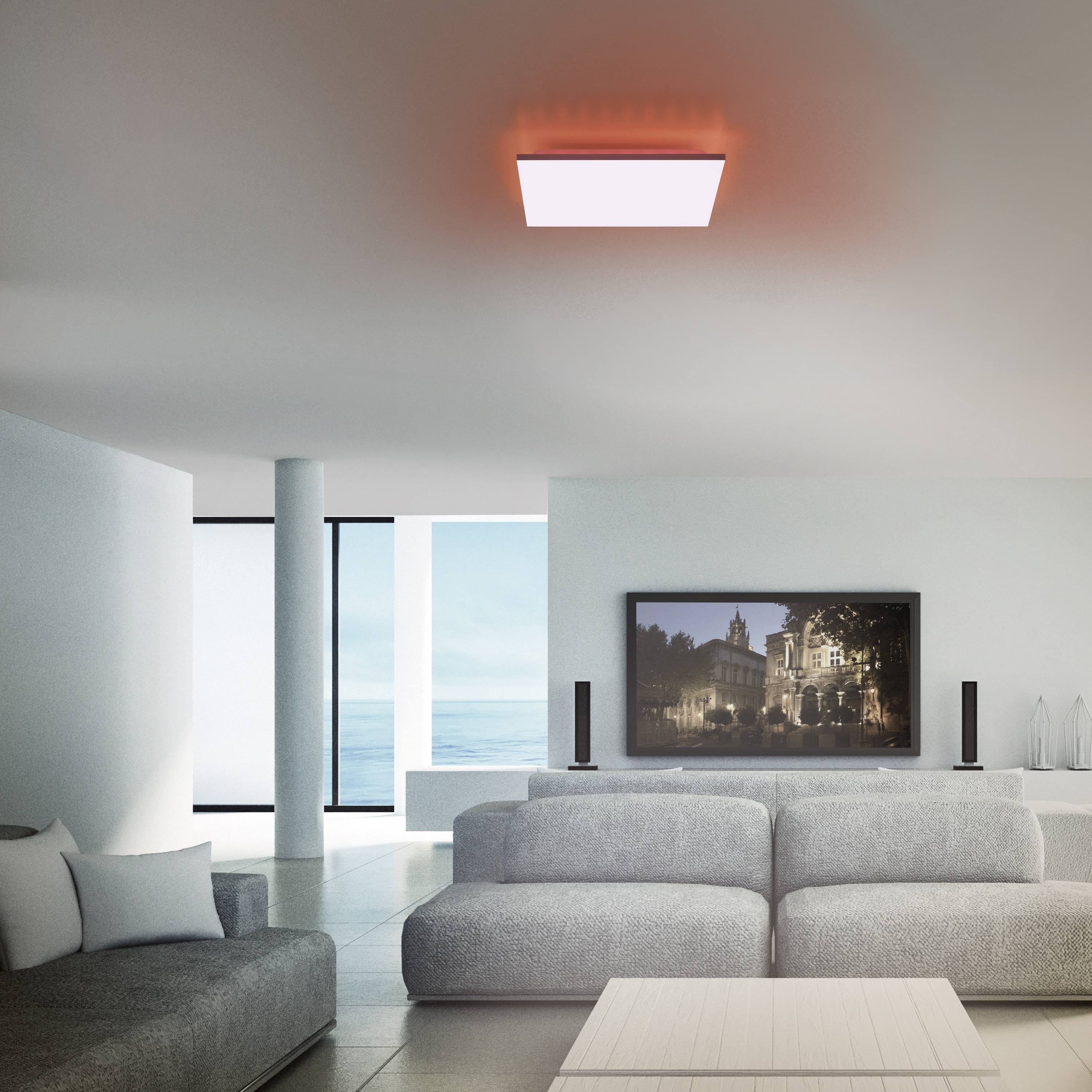 JUST LIGHT LED-Deckenleuchte 15600-16 weiß, 21,2 W, 2300lm, CCT, RGB, Fernbedienung