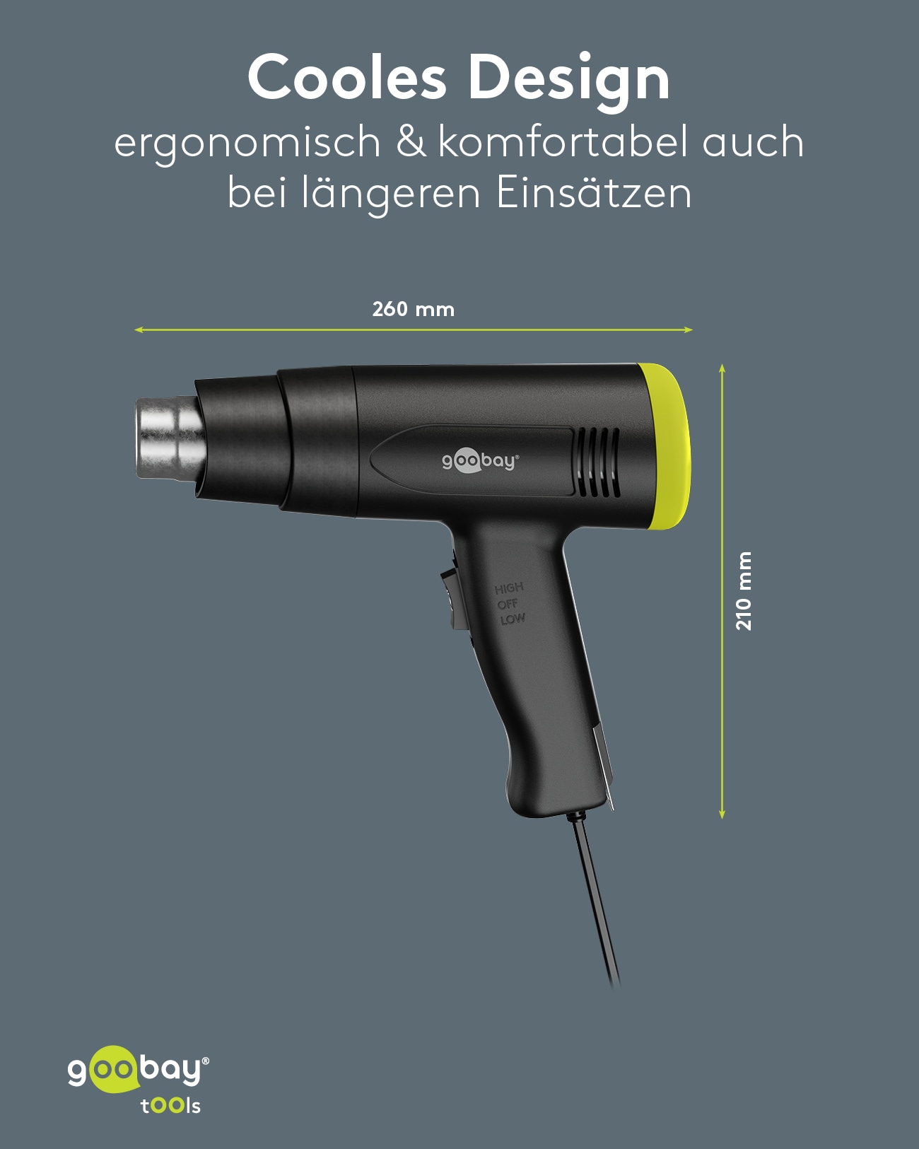 GOOBAY TOOLS Heißluftpistole Superior, 77822, 1500 W