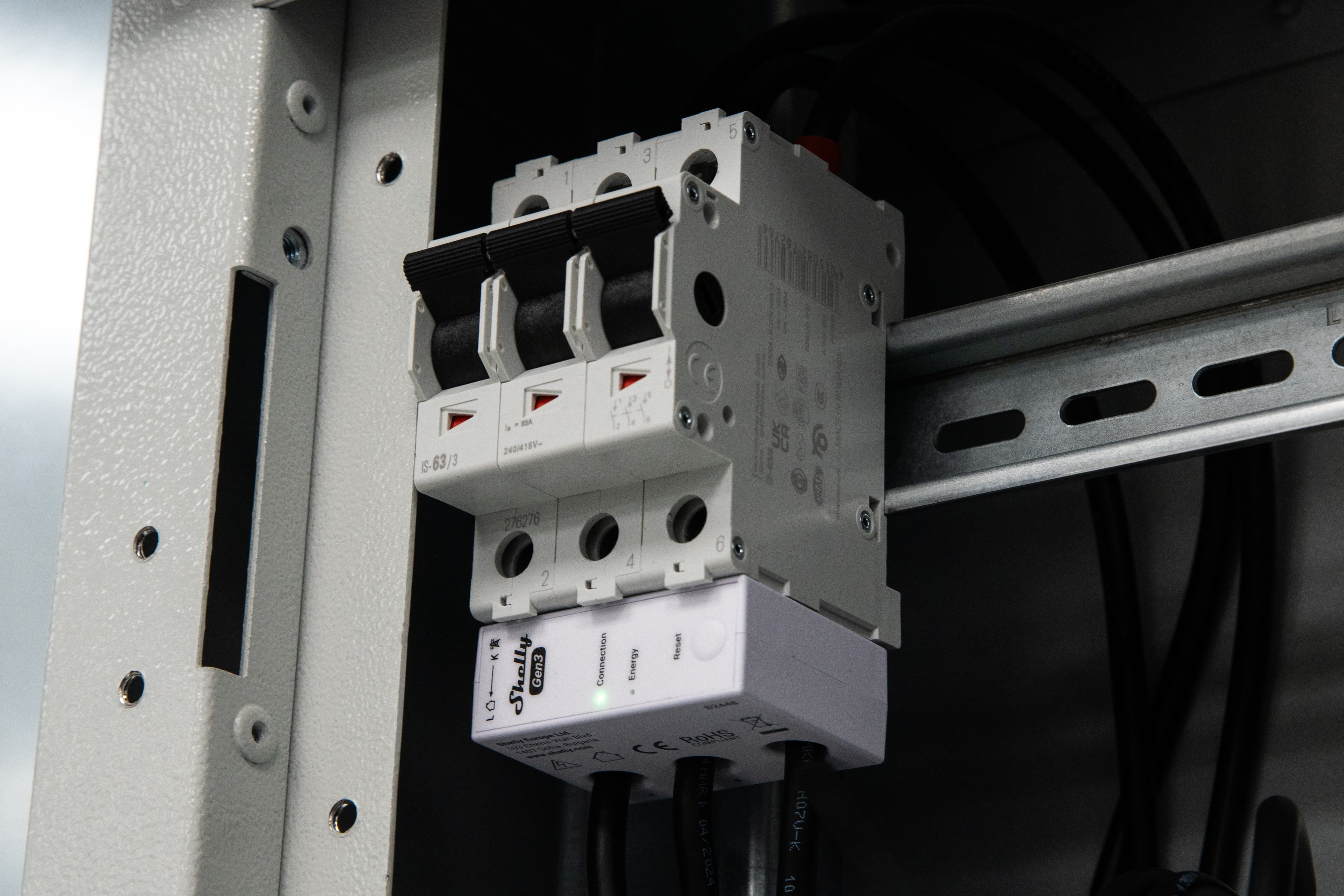 SHELLY WLAN-Stromzähler 3EM-63T Gen3, weiß