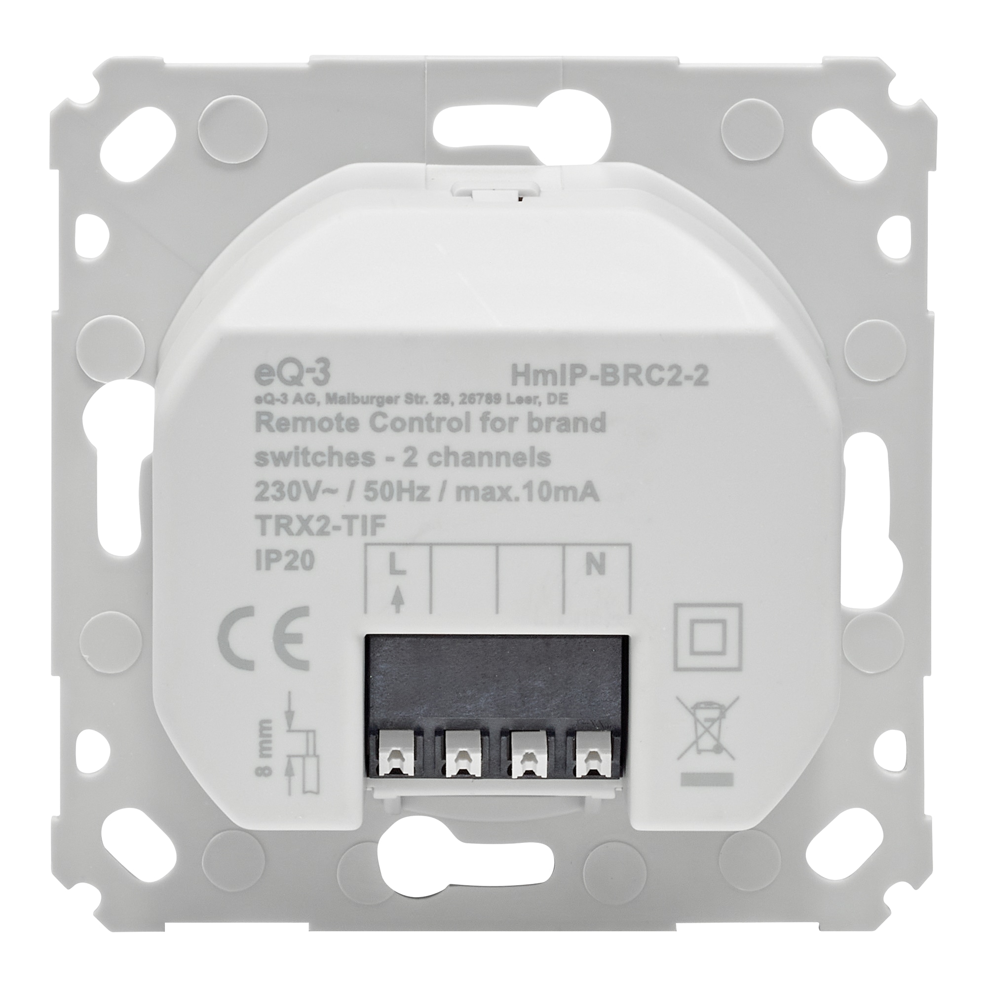 HOMEMATIC IP 161839A0, Wandtaster für Markenschalter, 2-fach