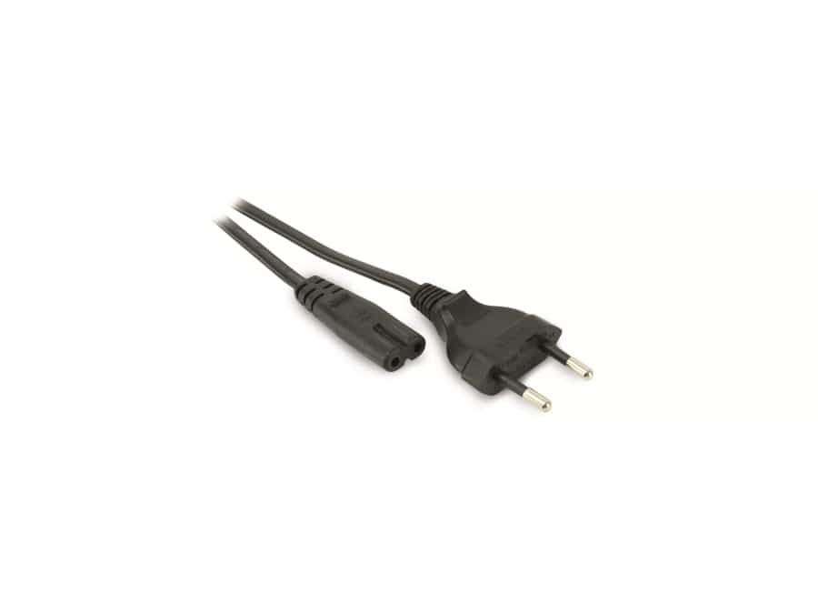 Euro-Netzkabel mit Doppelnutkupplung, 0,90 m