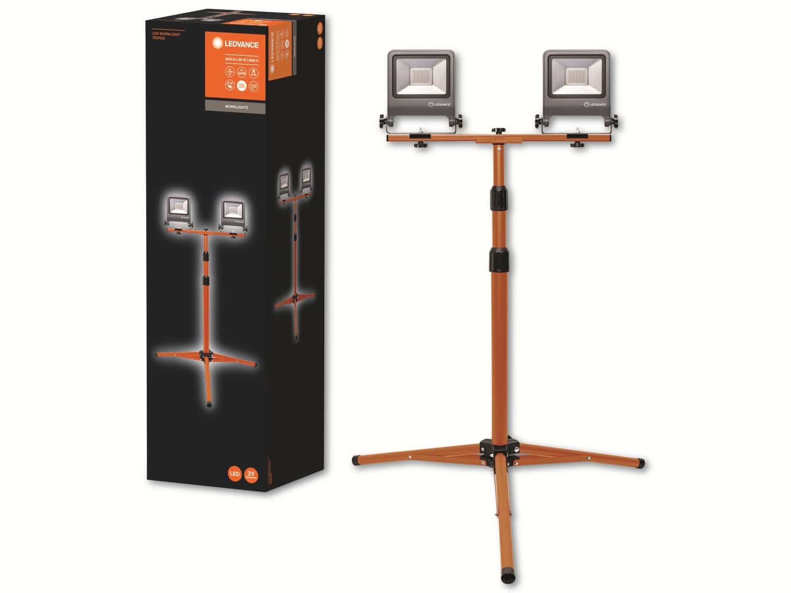 LEDVANCE LED-Baustrahler Tripod, 2x30W, 5000lm, 4000K LEDVANCE LED-Baustrahler Tripod, 2x30W, 5000lm, 4000K