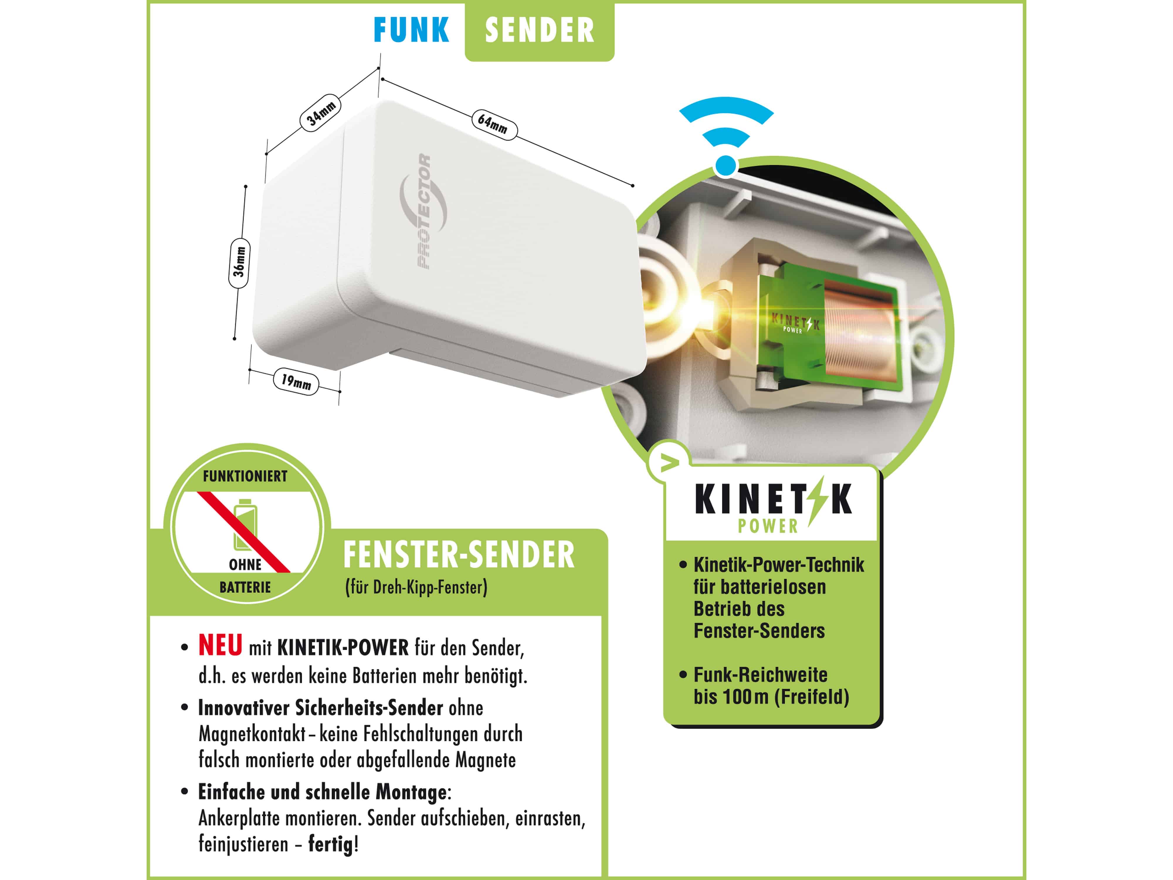 PROTECTOR Funk Abluftsteuerung ASK 5020 mit Kinetik Fenster-Sender