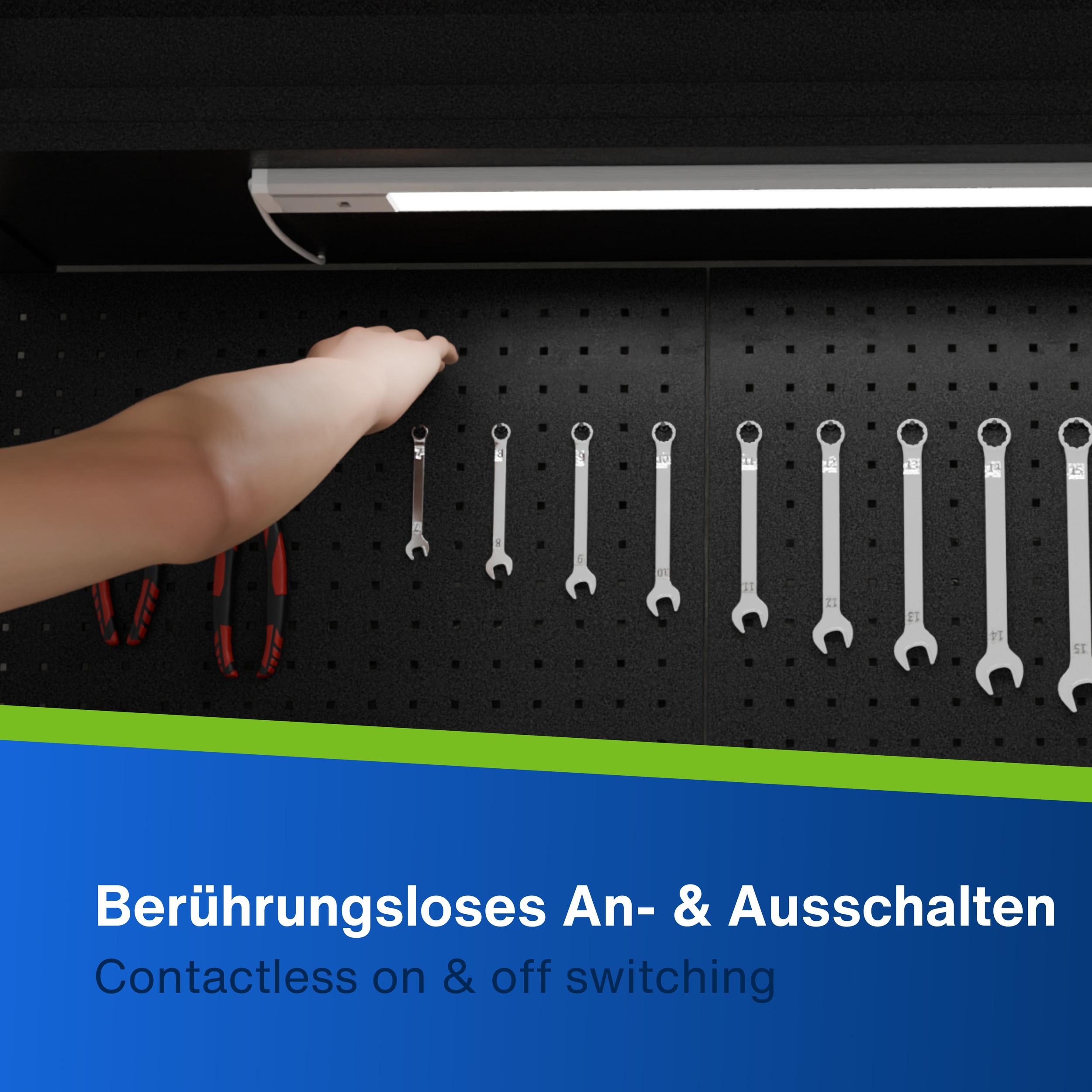 REV LED-Unterbauleuchte Alu, 10W, 3000K, 800lm, warmweiß, IP20, 60 cm