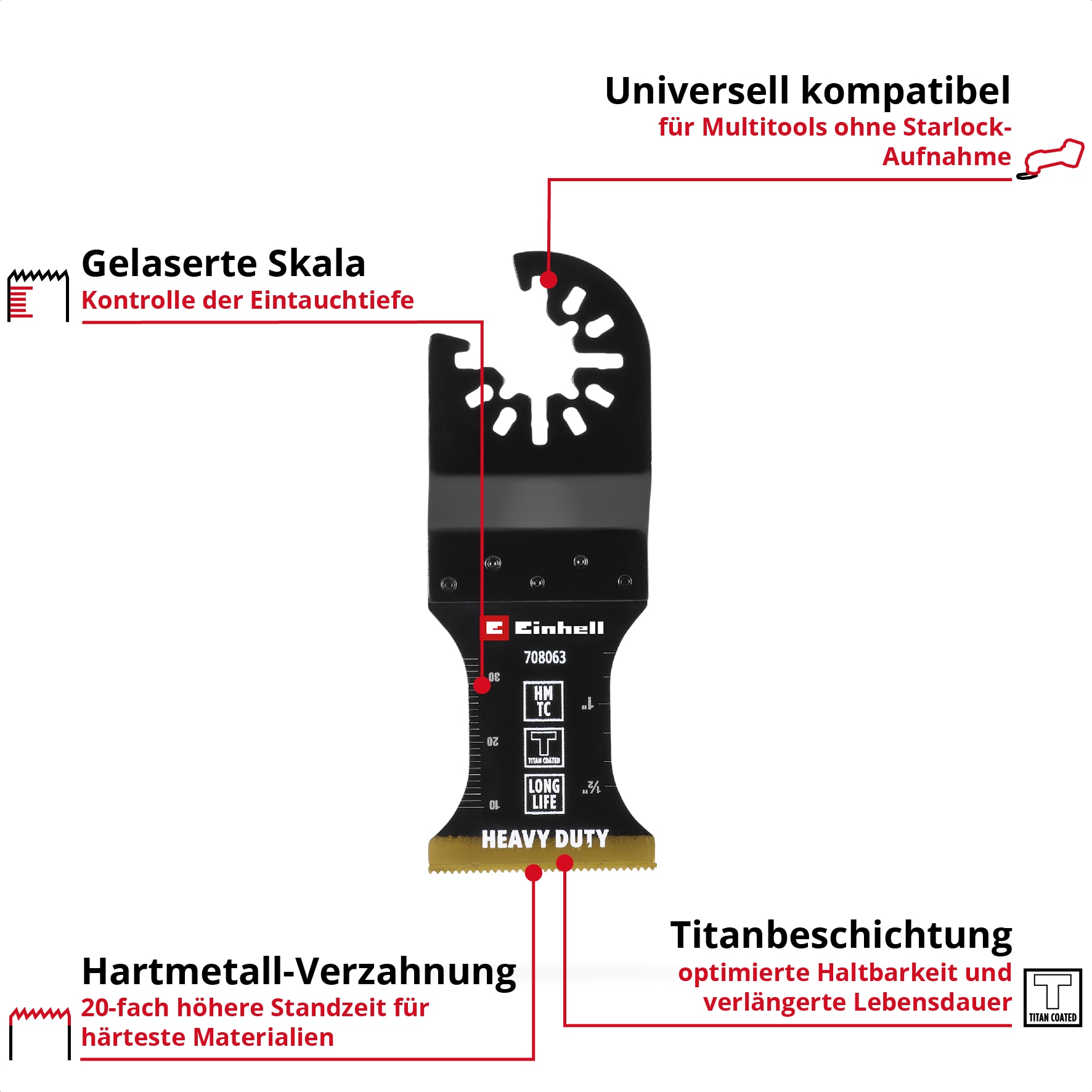 EINHELL Tauchsägeblatt, 708063, HM-TI, 35 mm