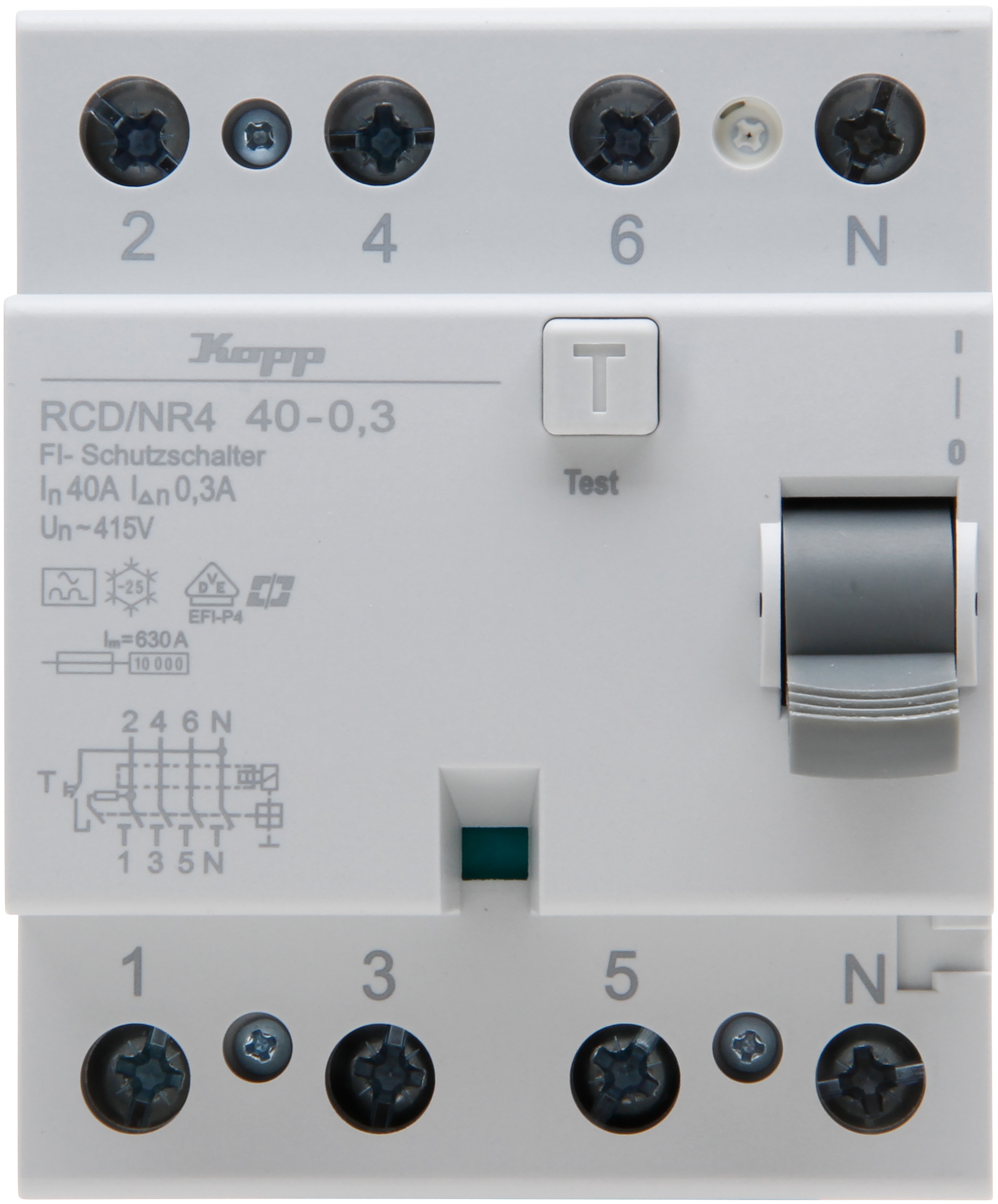 KOPP Fehlerstromschutzschalter, 40A, 4-polig, Typ A, 300 mA