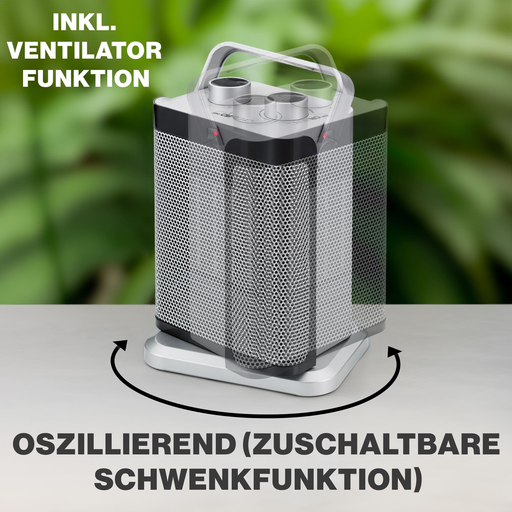 CLATRONIC Keramik-Heizlüfter HL3631, PTC-Keramik-Heizelement, 1000/1500 Watt