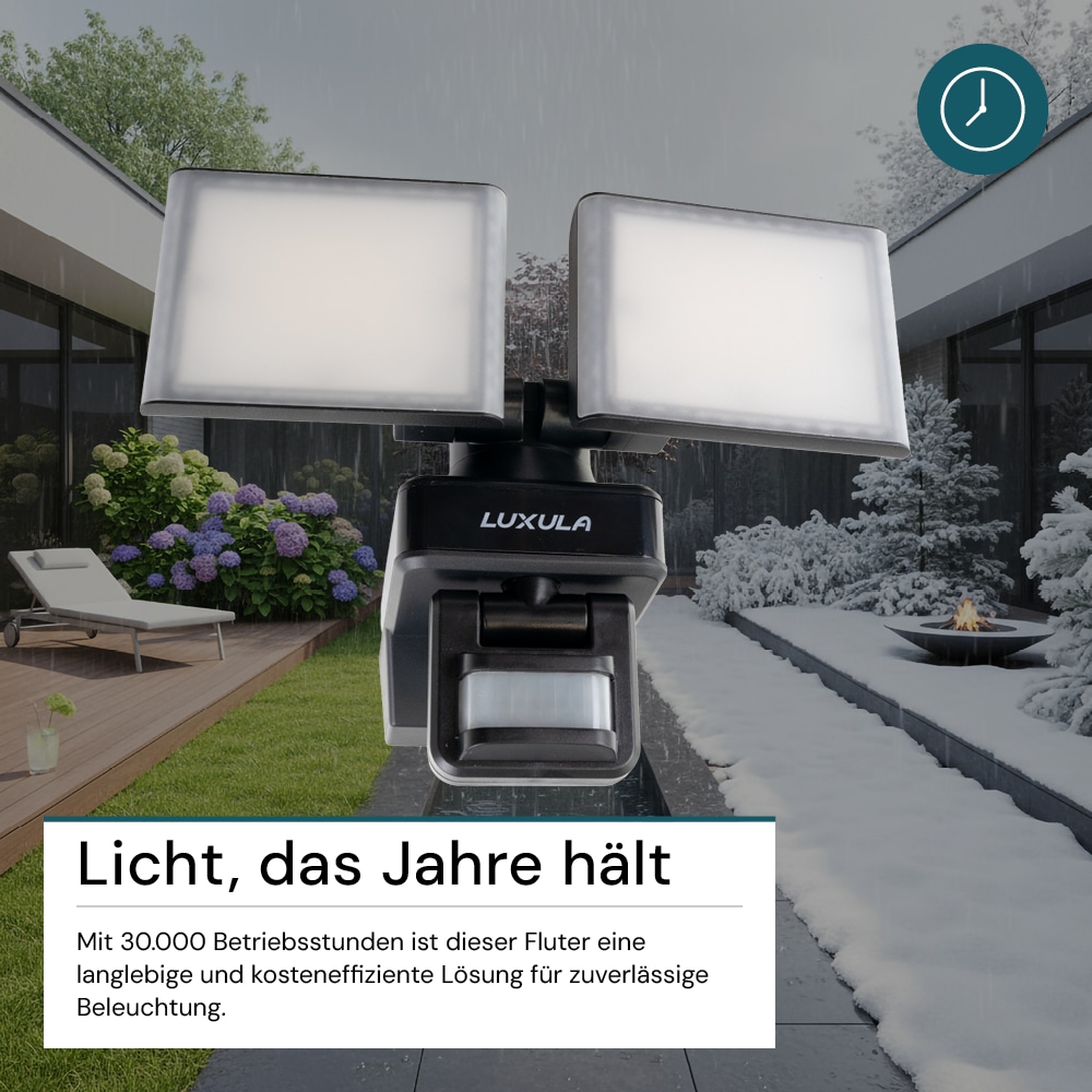 LUXULA LED-Fluter LX400192, mit BM, 2-köpfig, 2x 15 W, 3200 lm, 4000 K LUXULA LED-Fluter LX400192, mit BM, 2-köpfig, 2x 15 W, 3200 lm, 4000 K