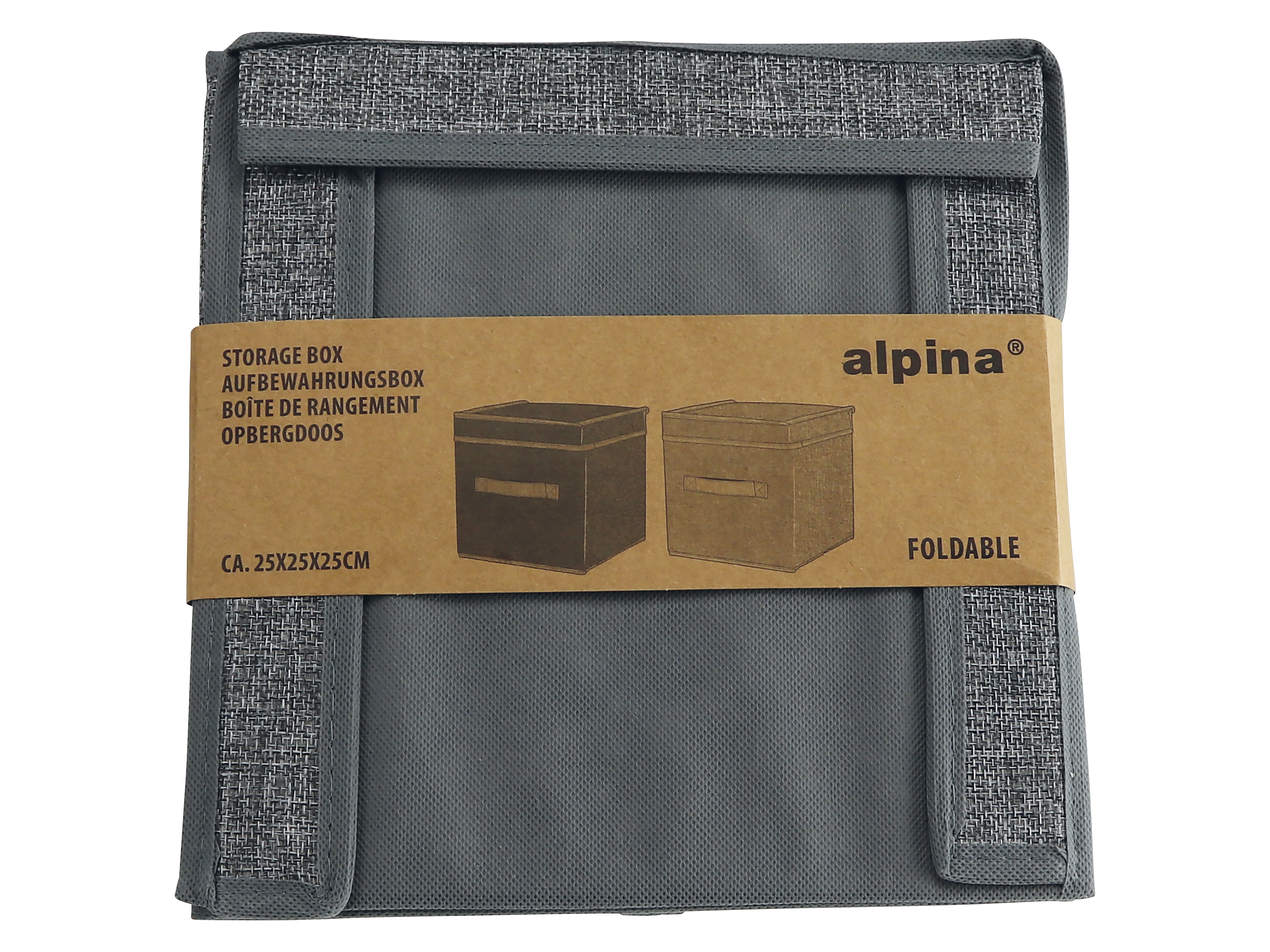 ALPINA Filz-Aufbewahrungsbox, klappbar, 25x25x25 cm, 2 verschiedene Farben