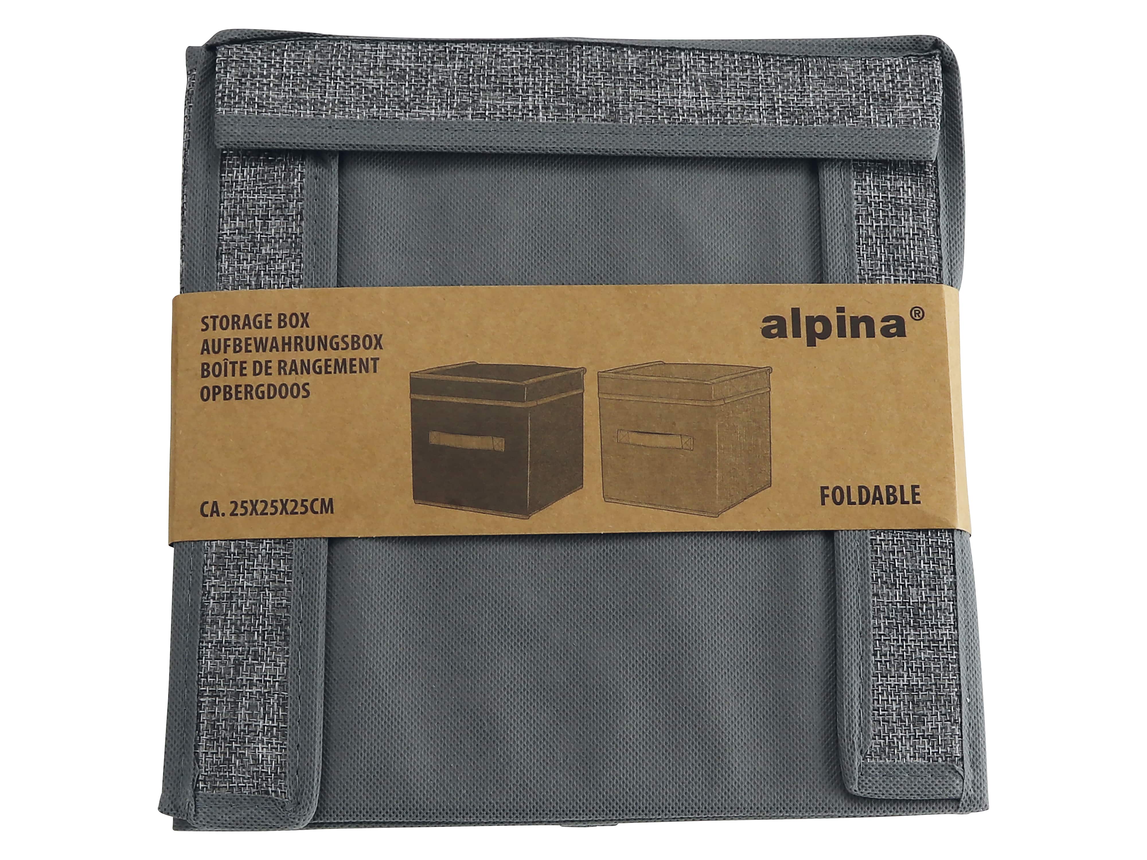 ALPINA Filz-Aufbewahrungsbox, klappbar, 25x25x25 cm, 2 verschiedene Farben