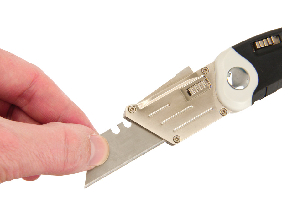 MASTERPROOF Klappmesser für Trapezklingen, mit 5 Ersatzklingen