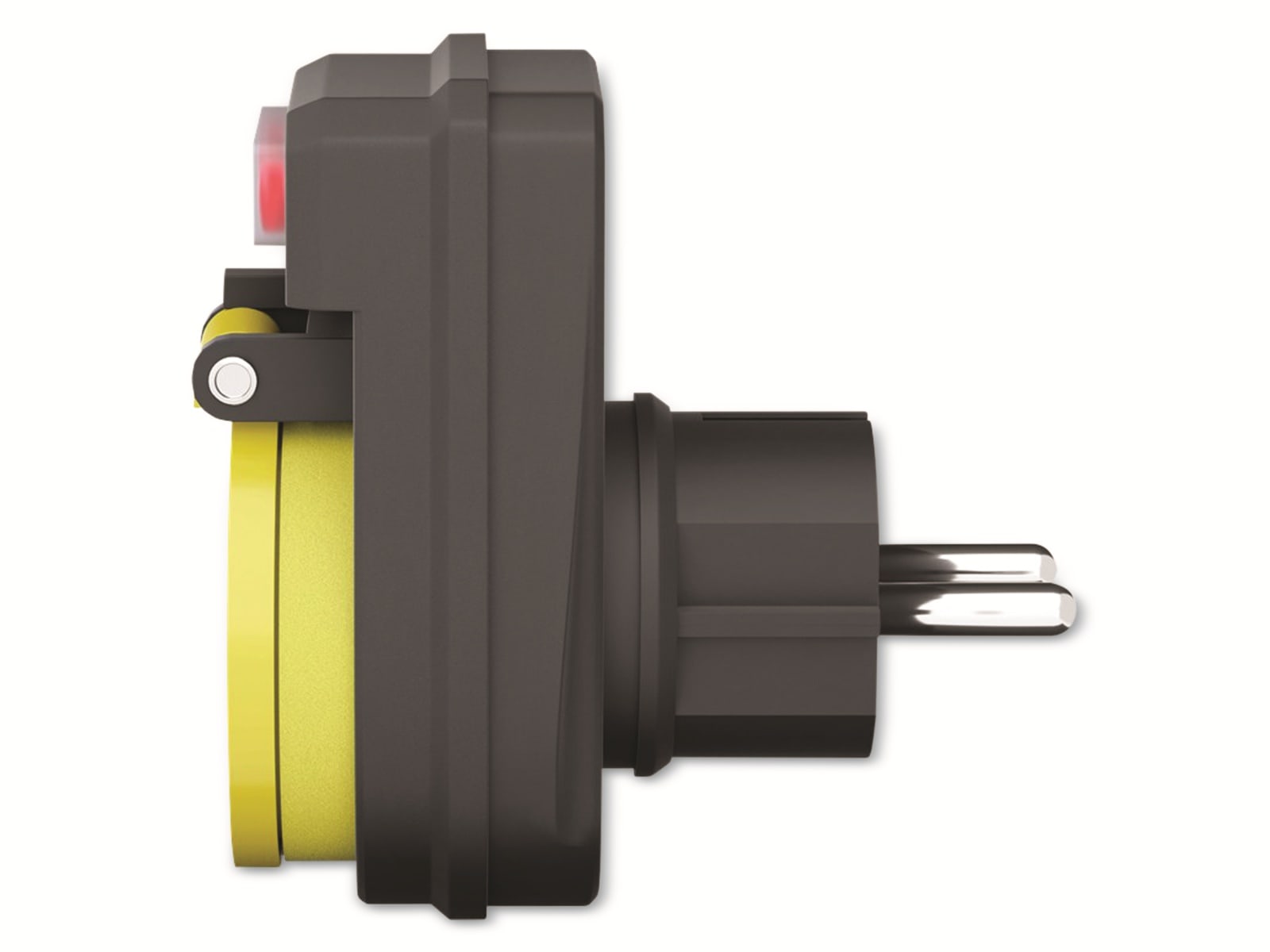 GOOBAY Außensteckdose NK AS-IP44, 1-fach, mit Schalter, schwarz/gelb