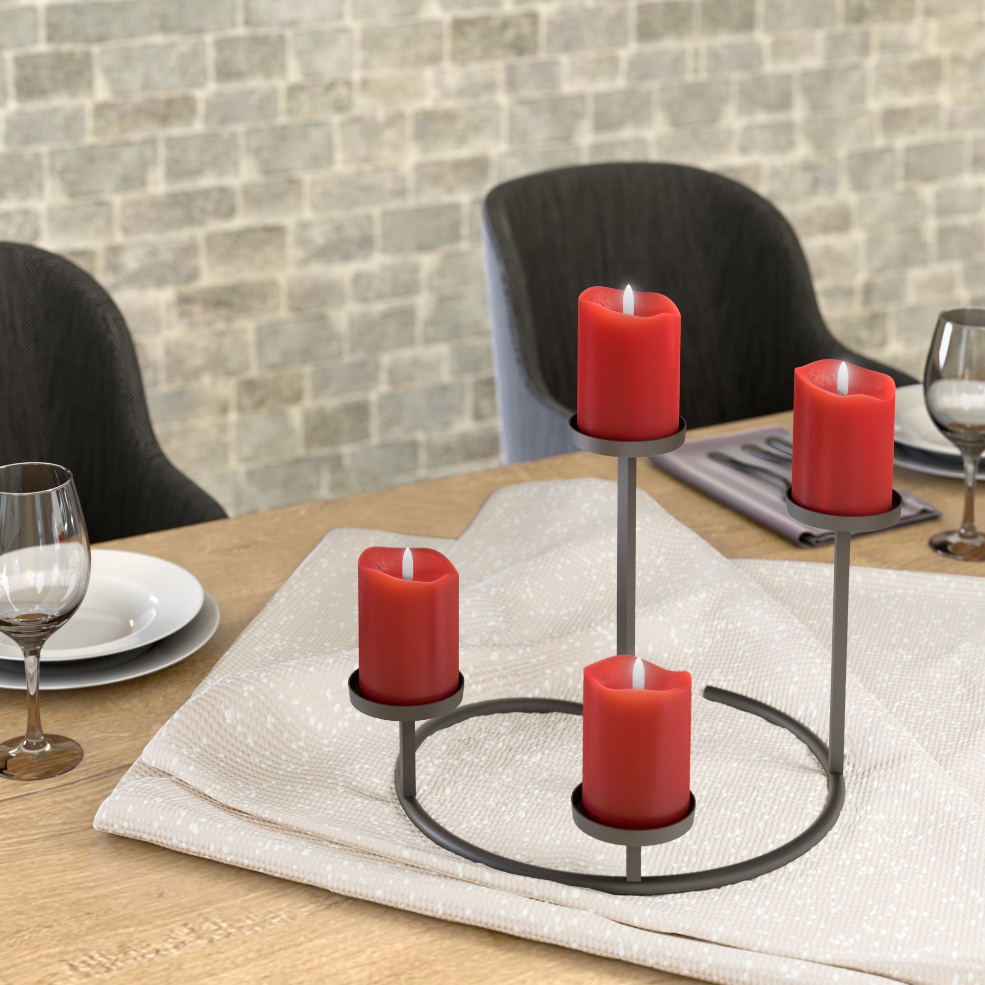 GOOBAY LED-Echtwachskerzen, Timerfunktion, 4 Stück, warmweiß, rot