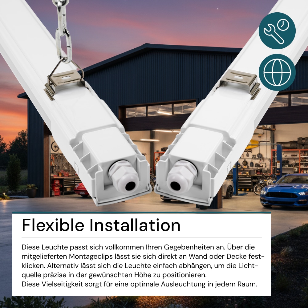 LUXULA LED-Feuchtraumleuchte, EEK: E, 32W, 3616lm, 4000K, 1200mm