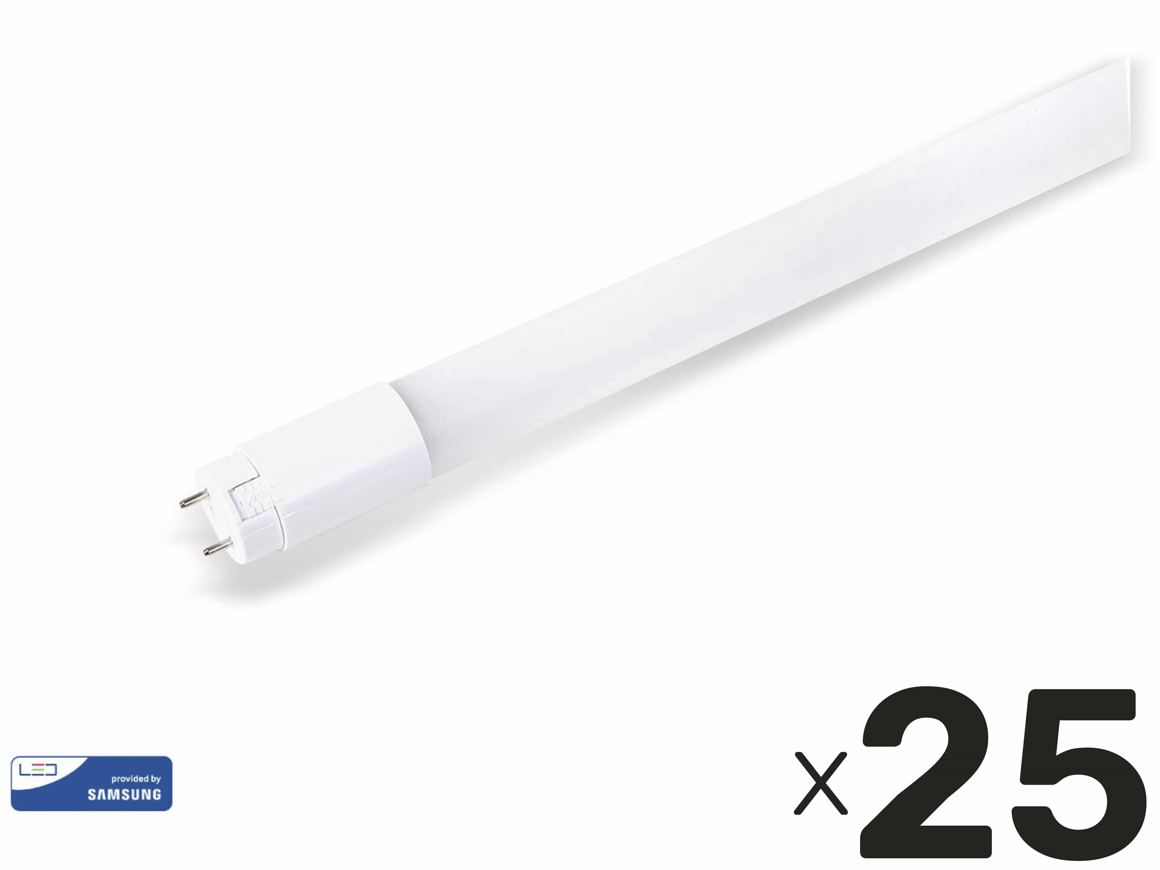 V-TAC LED-Röhre HIGH LUMEN, EEK: E, 16,5 W, 1850 lm, G13, 4000 K, 120 cm, 25 Stück V-TAC LED-Röhre HIGH LUMEN, EEK: E, 16,5 W, 1850 lm, G13, 4000 K, 120 cm, 25 Stück