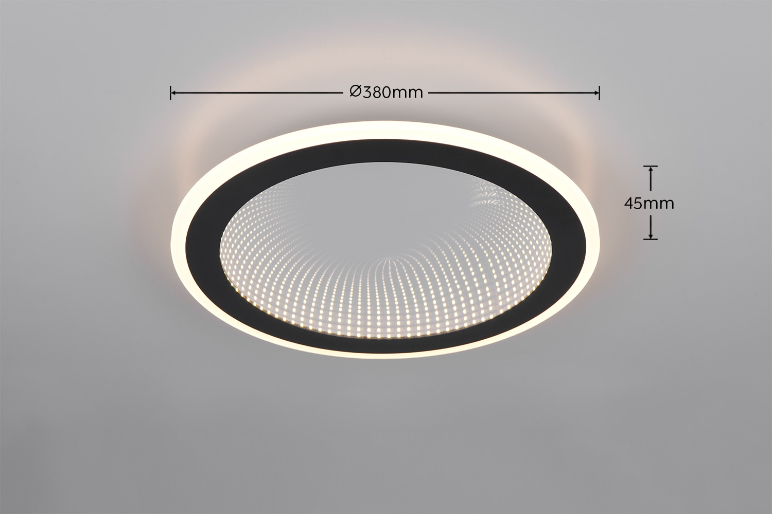 REALITY LED-Deckenleuchte GLACE, R67681132, 21,5W, 2600lm, schwarz