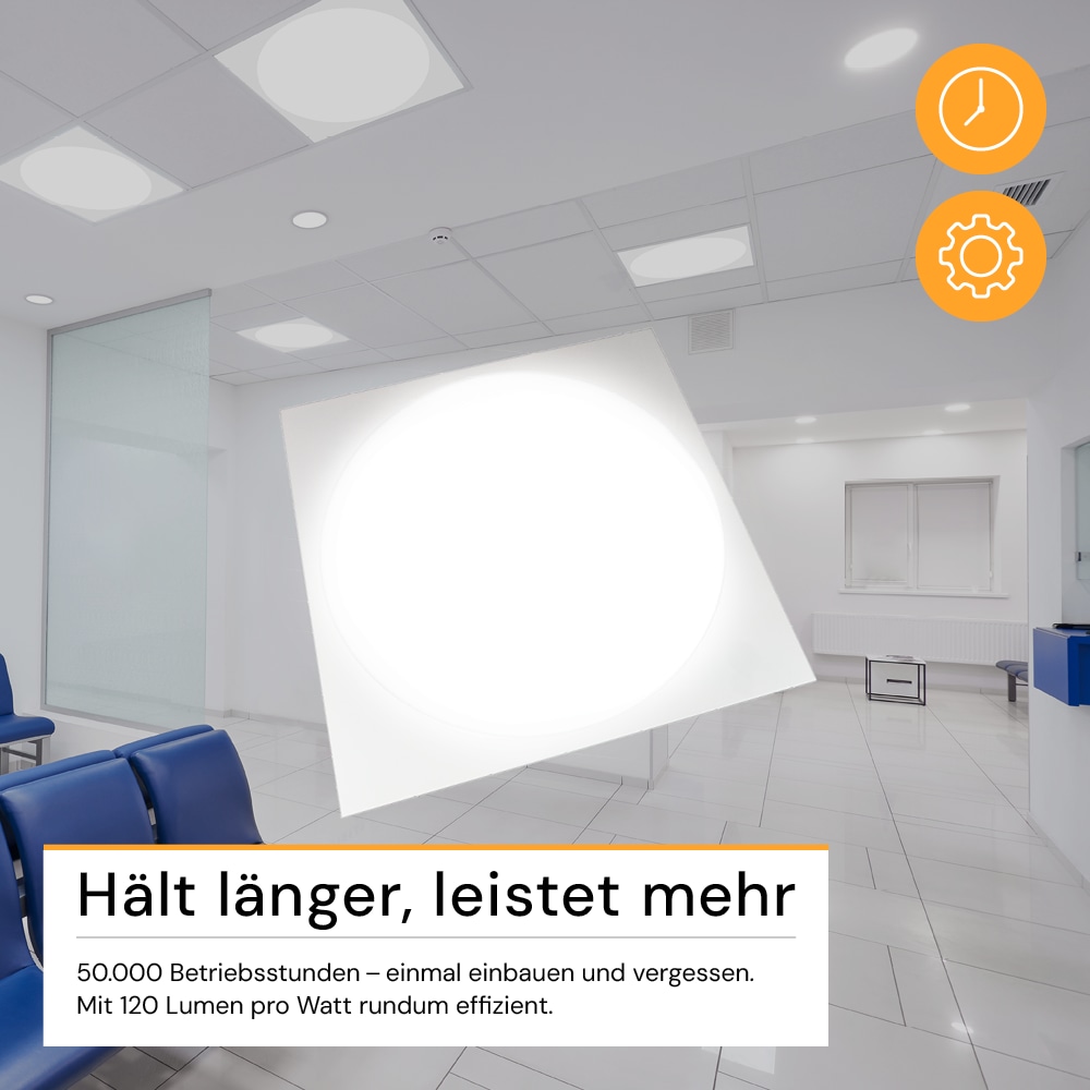 ENOVALITE LED-Panel, 30W, 4000K, EEK: E, 3600lm, IP20, runde Leuchtfläche, weiß